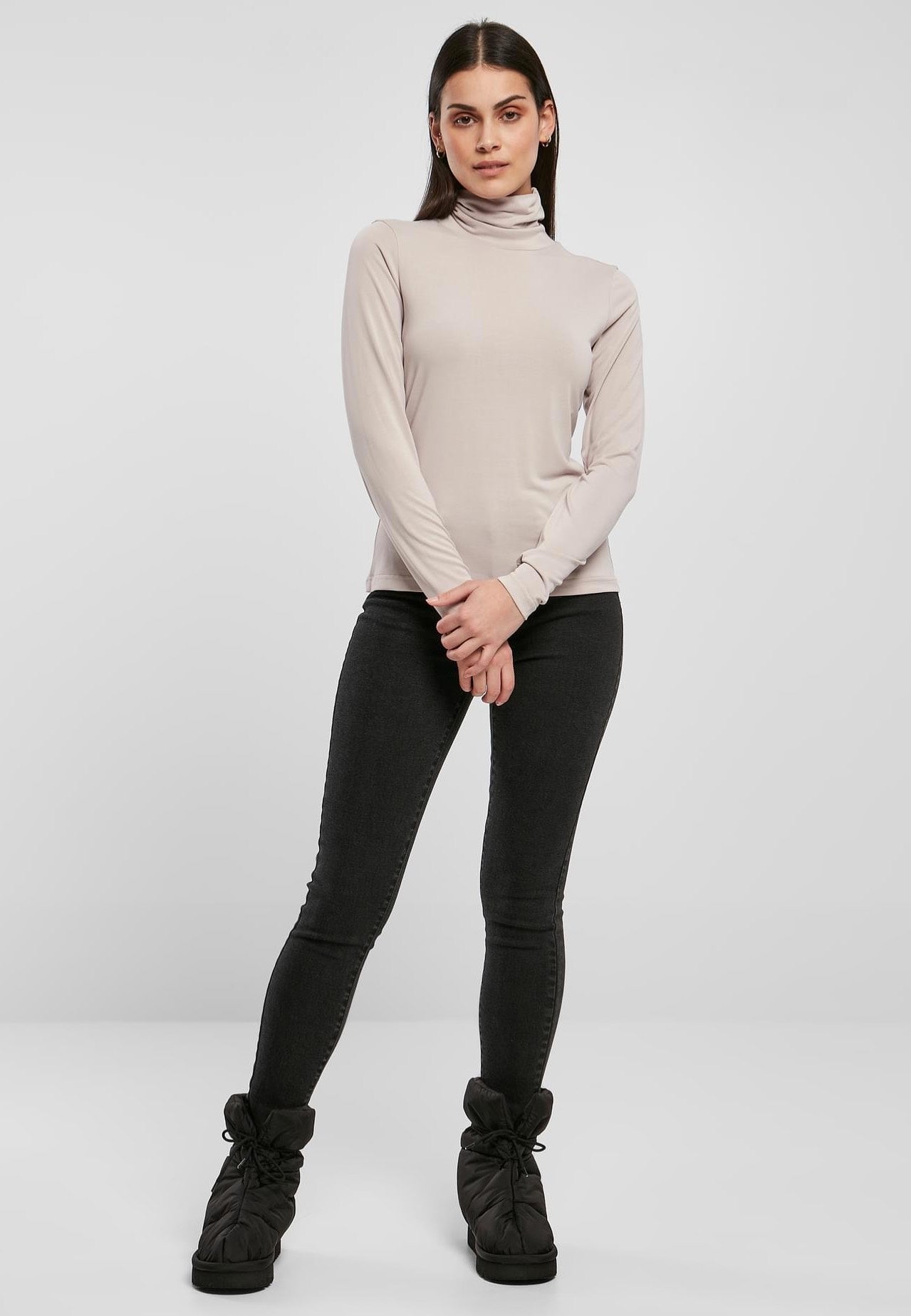 Urban Classics - Ladies Modal Turtleneck Warmgrey - Longsleeve | Women-Image