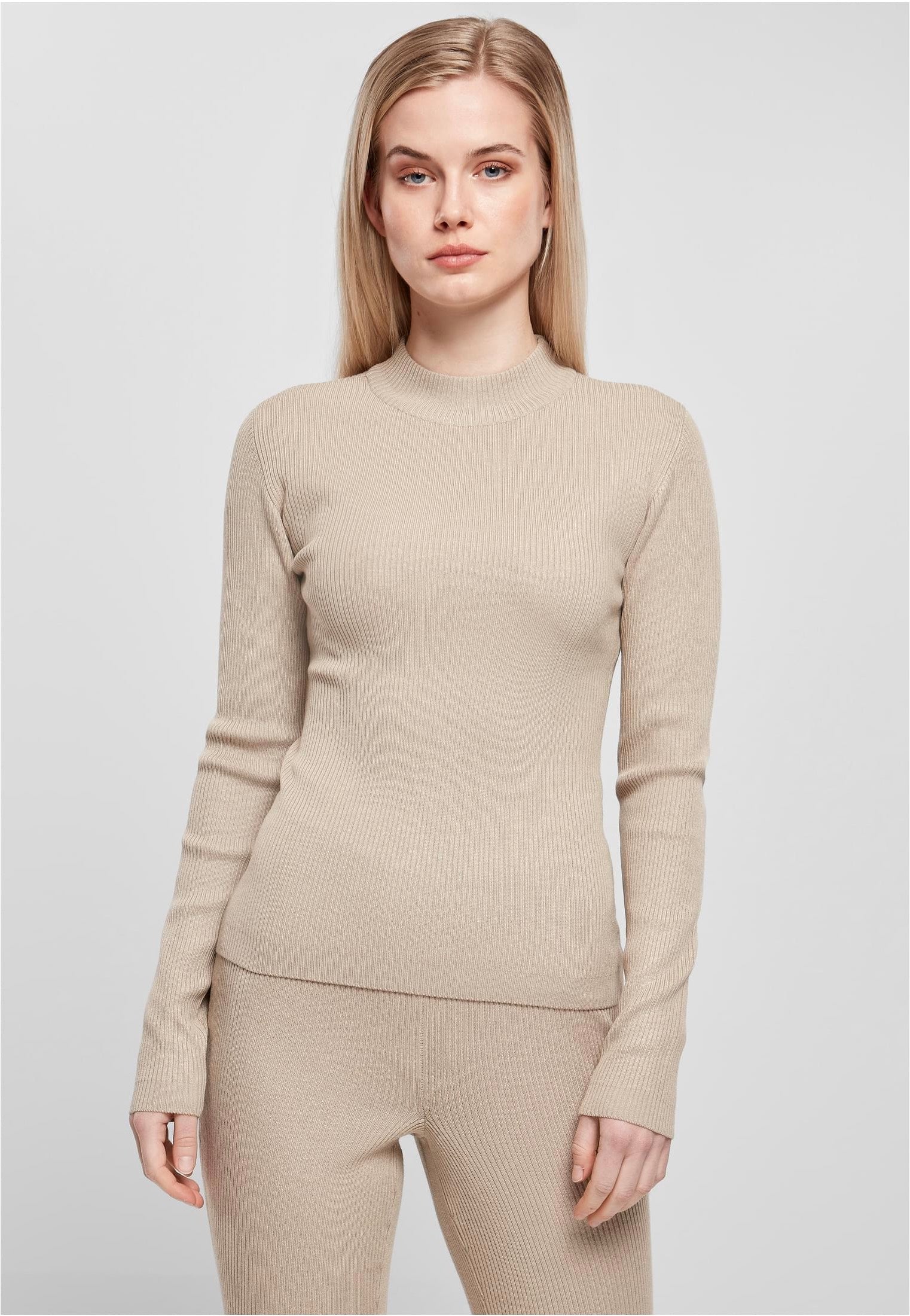 Urban Classics - Rib Knit Turtelneck Light Taupe - Pullover | Women-Image