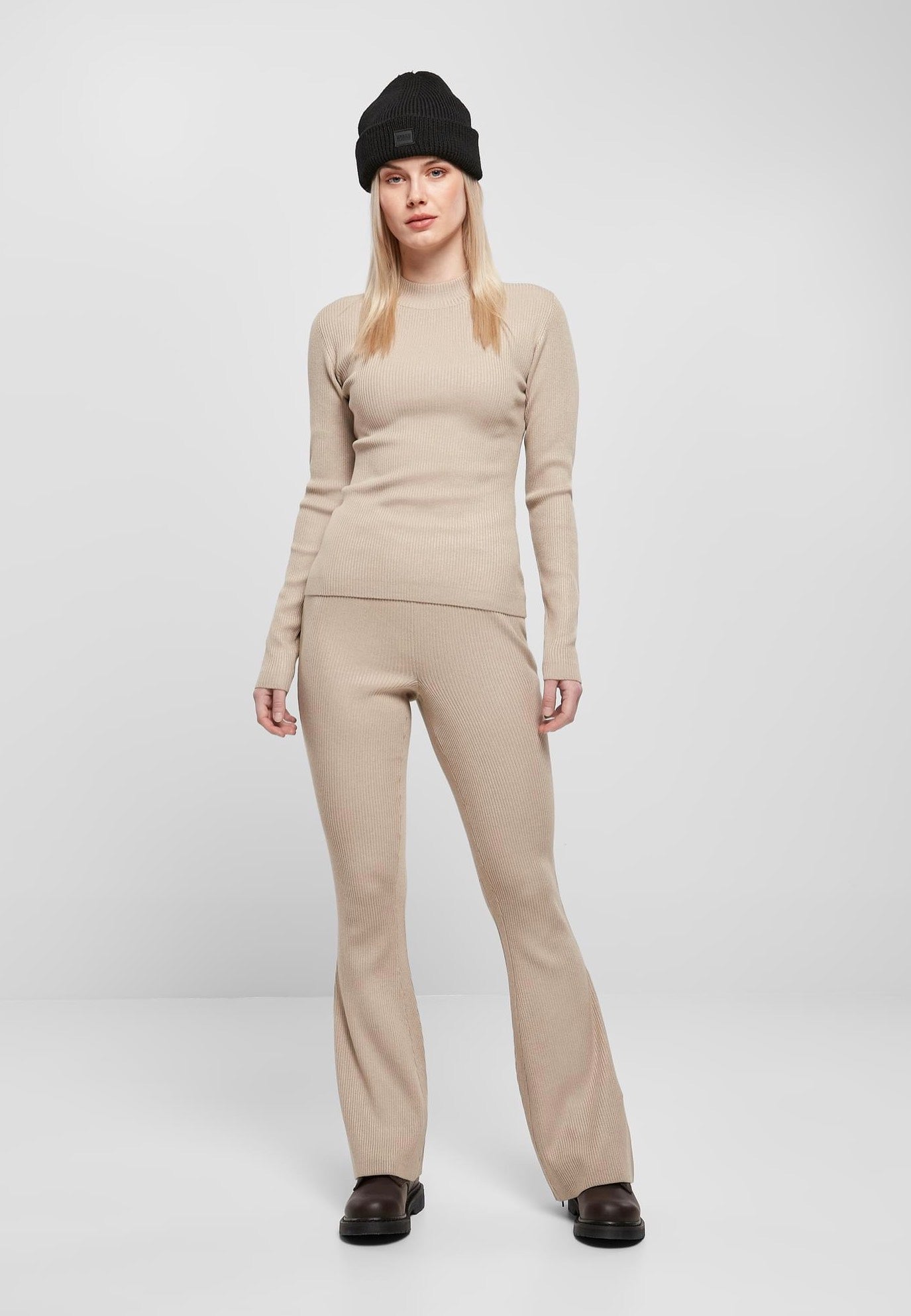 Urban Classics - Rib Knit Turtelneck Light Taupe - Pullover | Women-Image