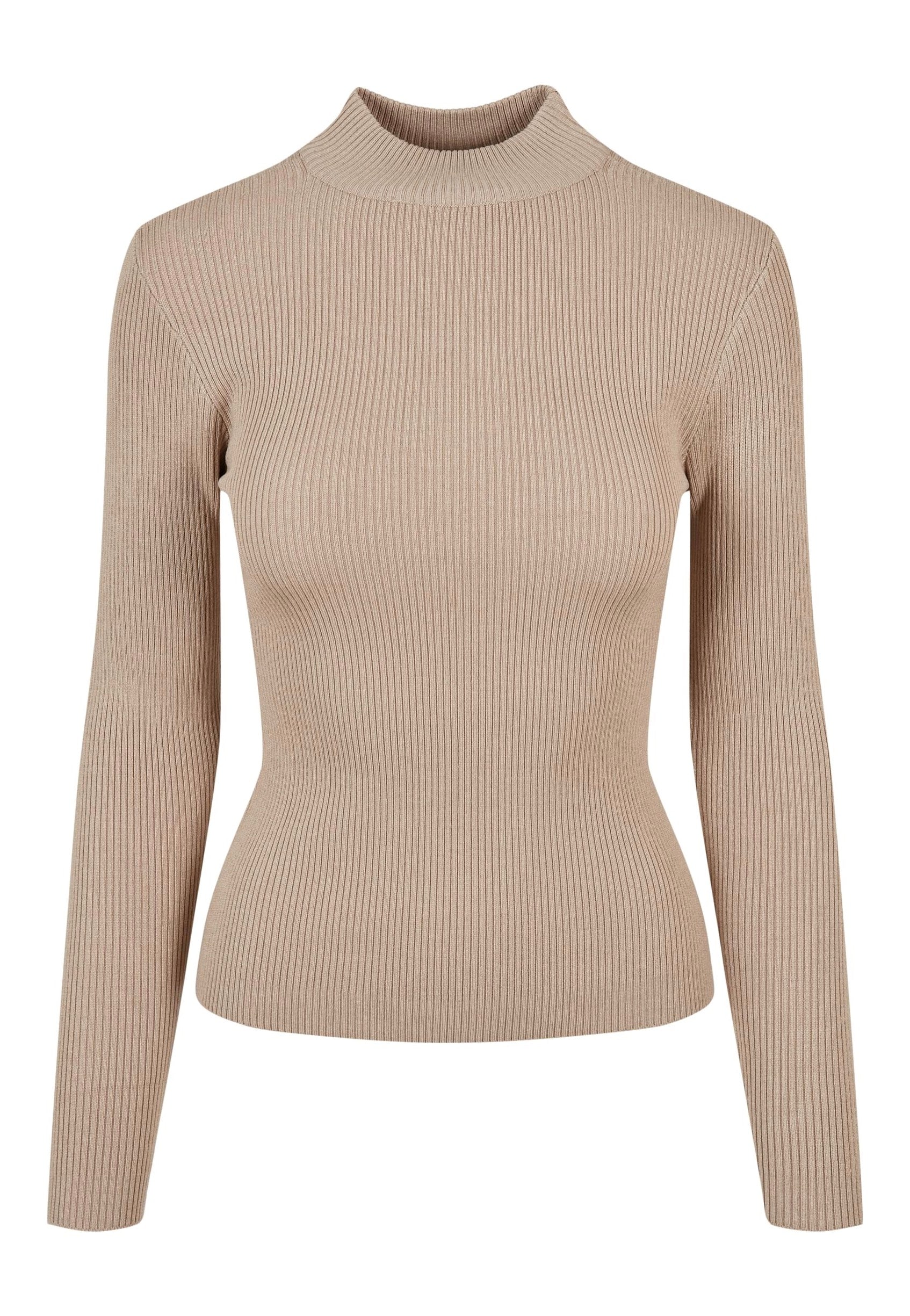 Urban Classics - Rib Knit Turtelneck Light Taupe - Pullover | Women-Image