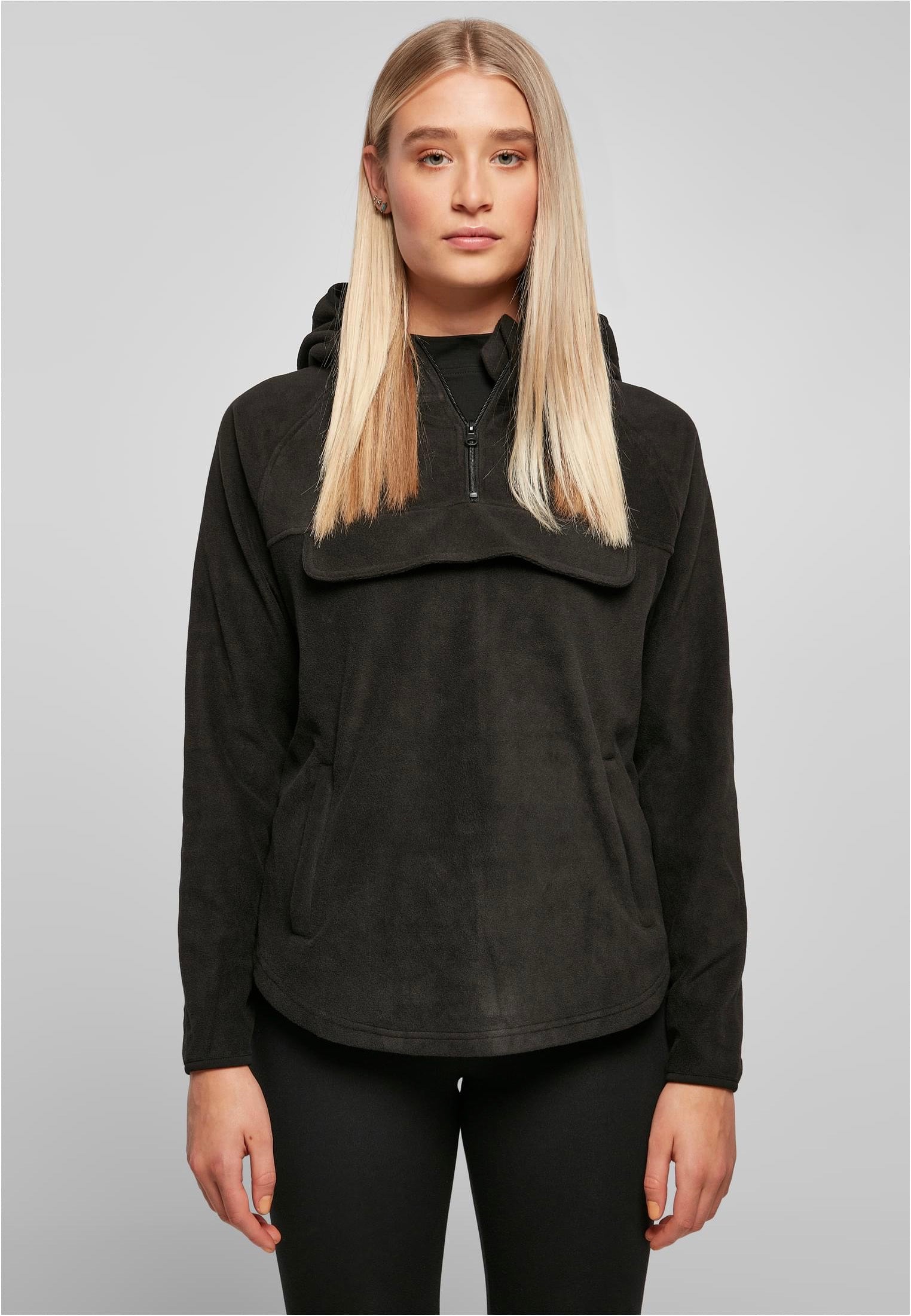 Urban Classics - Polar Fleece Pull Over Black - Hoodie | Women-Image