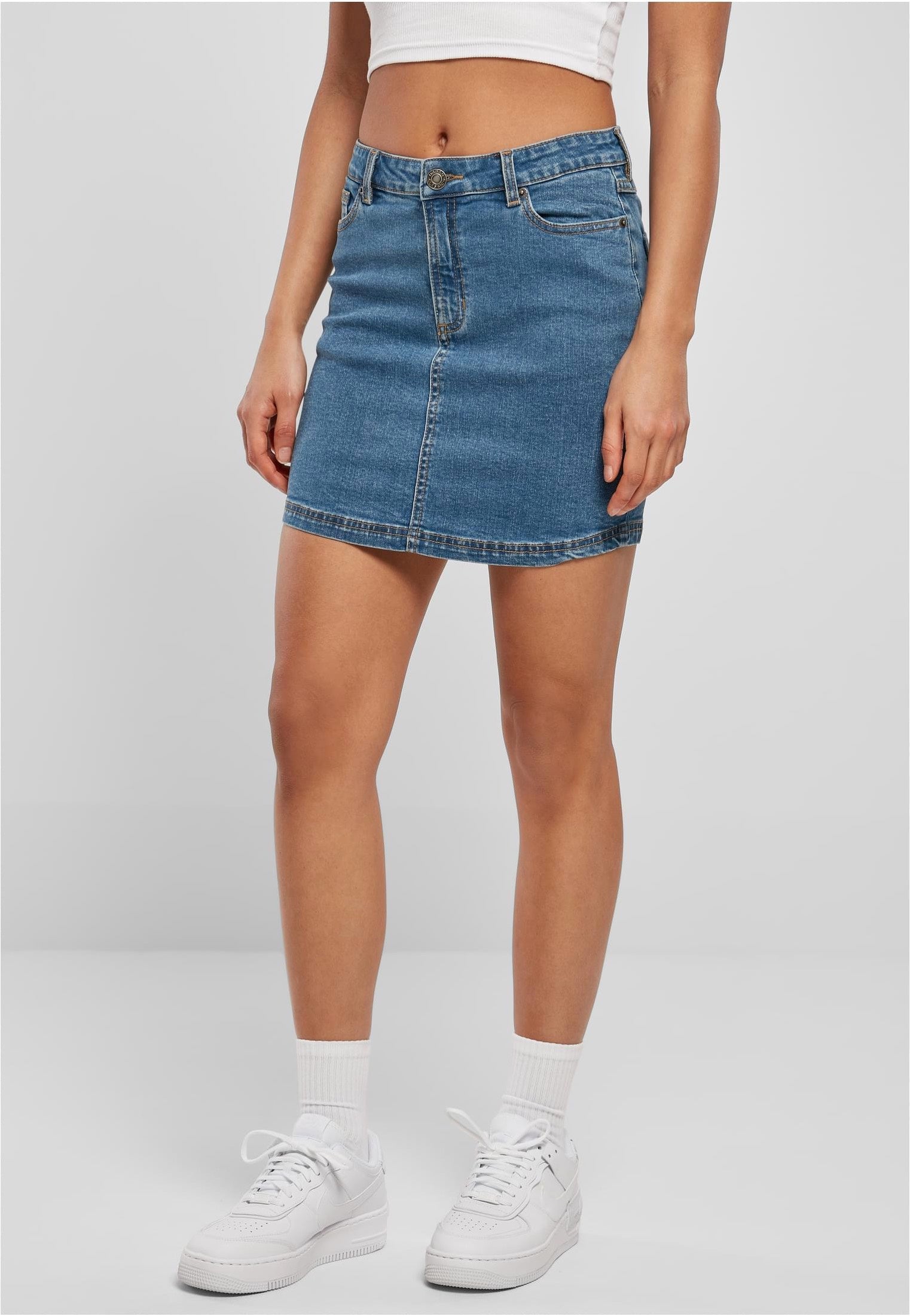 Urban Classics - Ladies Organic Stretch Denim Mini Clearblue Washed - Skirt | Women-Image
