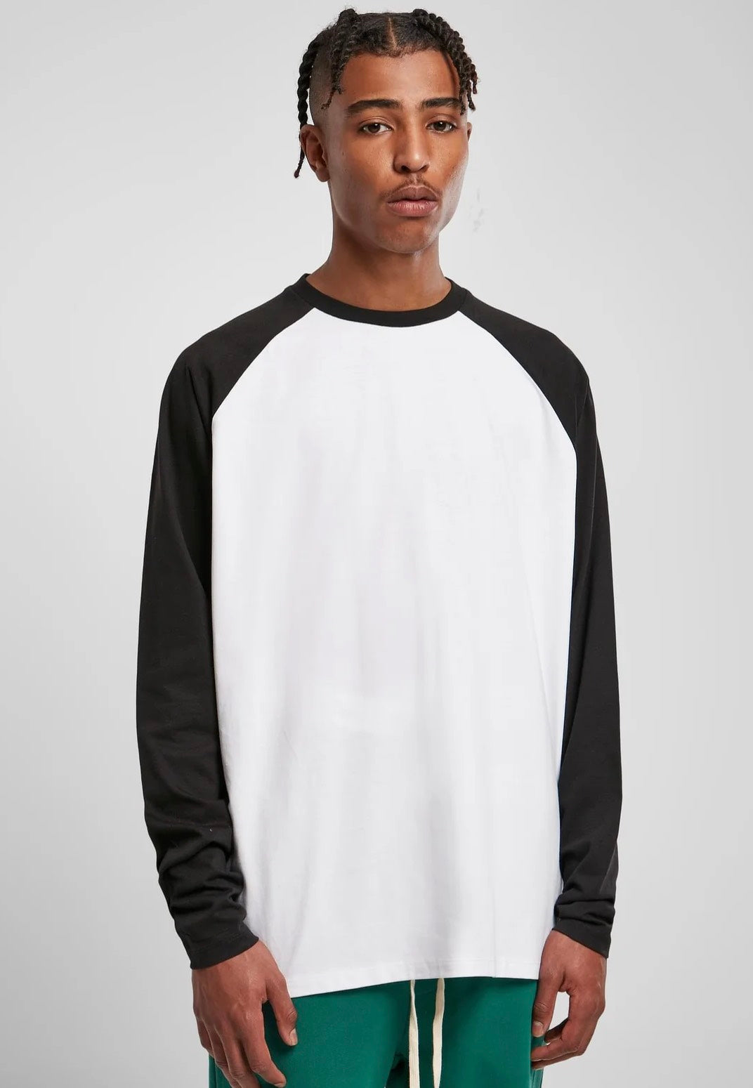 Urban Classics - Organic Oversized Raglan White/Black - Longsleeve | Men-Image
