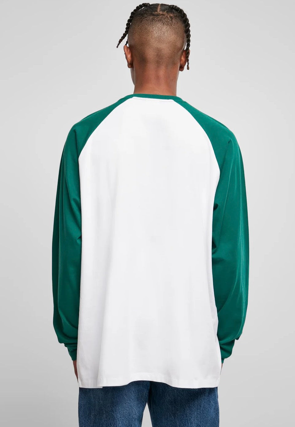 Urban Classics - Organic Oversized Raglan White/Green - Longsleeve | Men-Image