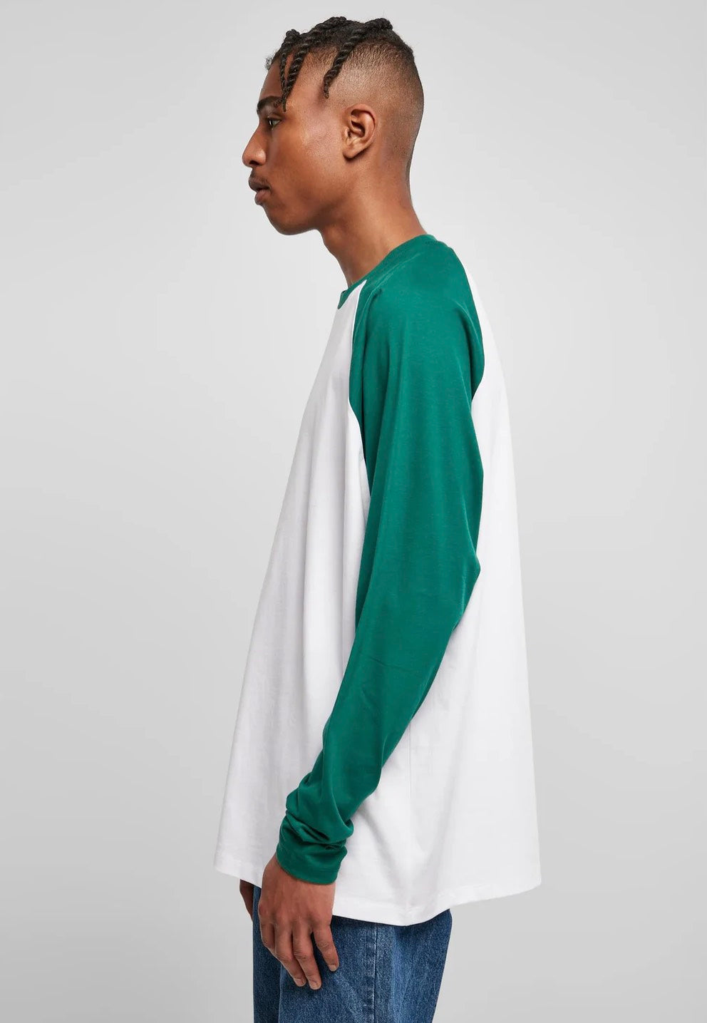 Urban Classics - Organic Oversized Raglan White/Green - Longsleeve | Men-Image