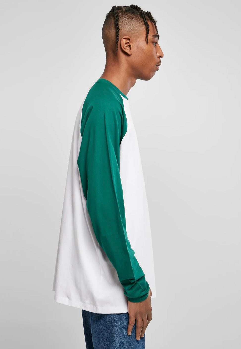 Urban Classics - Organic Oversized Raglan White/Green - Longsleeve | Men-Image