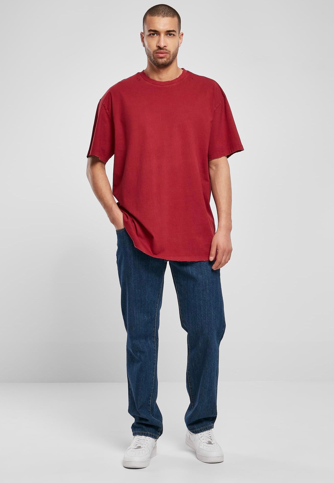 Urban Classics - Oversized Distressed Brickred - T-Shirt | Men-Image