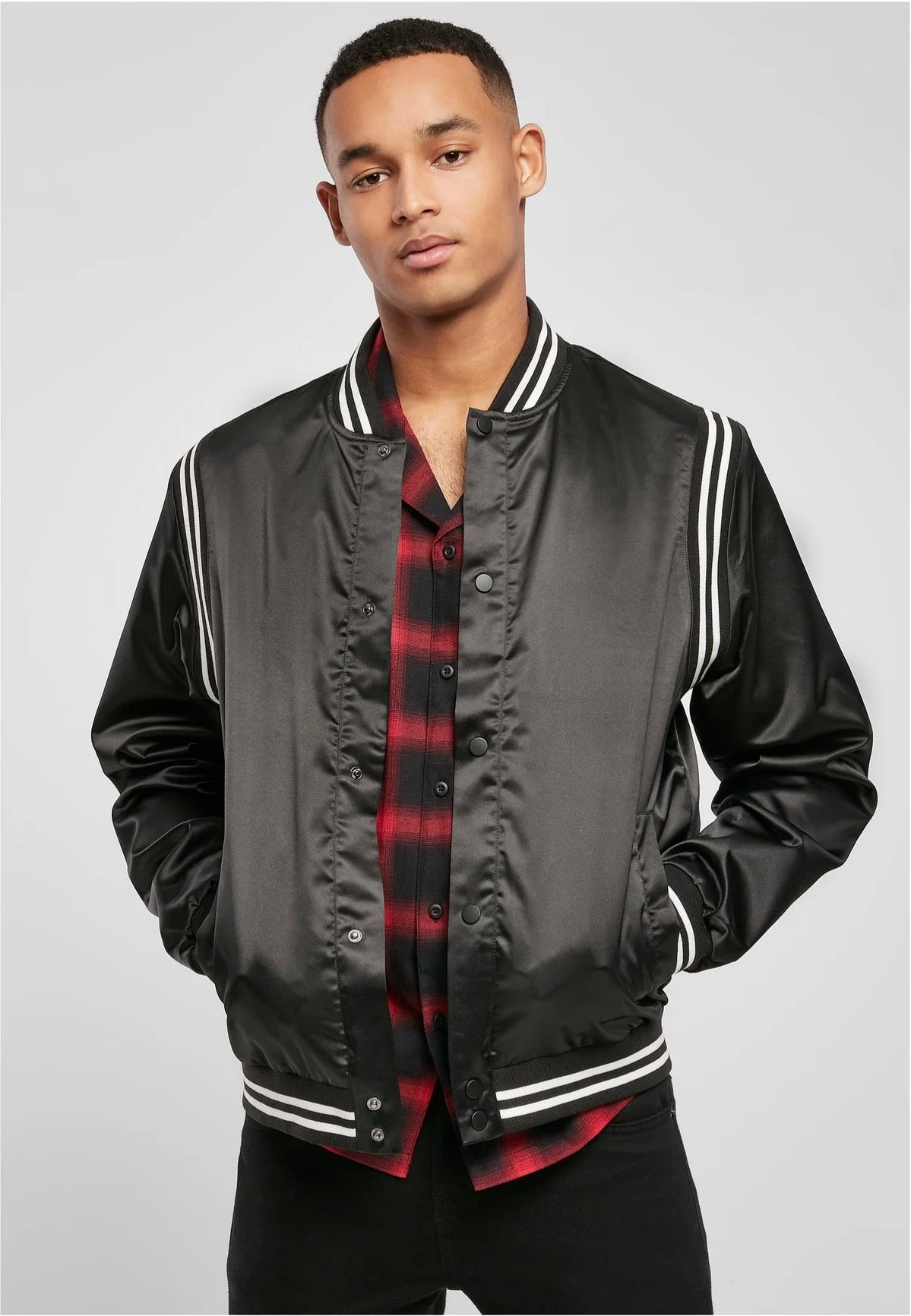 Urban Classics - Satin College Black - College Jacket | Men-Image