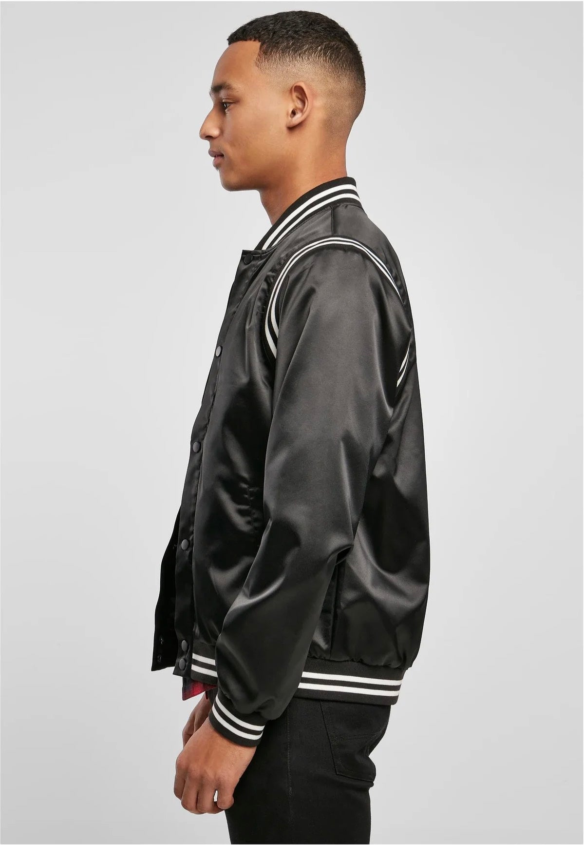 Urban Classics - Satin College Black - College Jacket | Men-Image