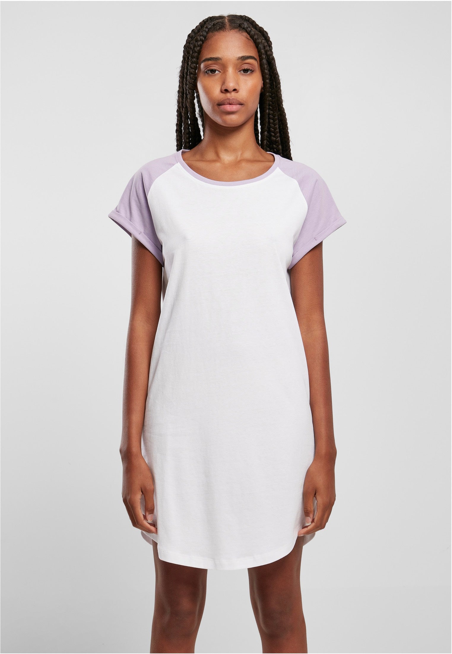Urban Classics - Ladies Contrast Raglan Tee White/Lilac - Dress | Women-Image