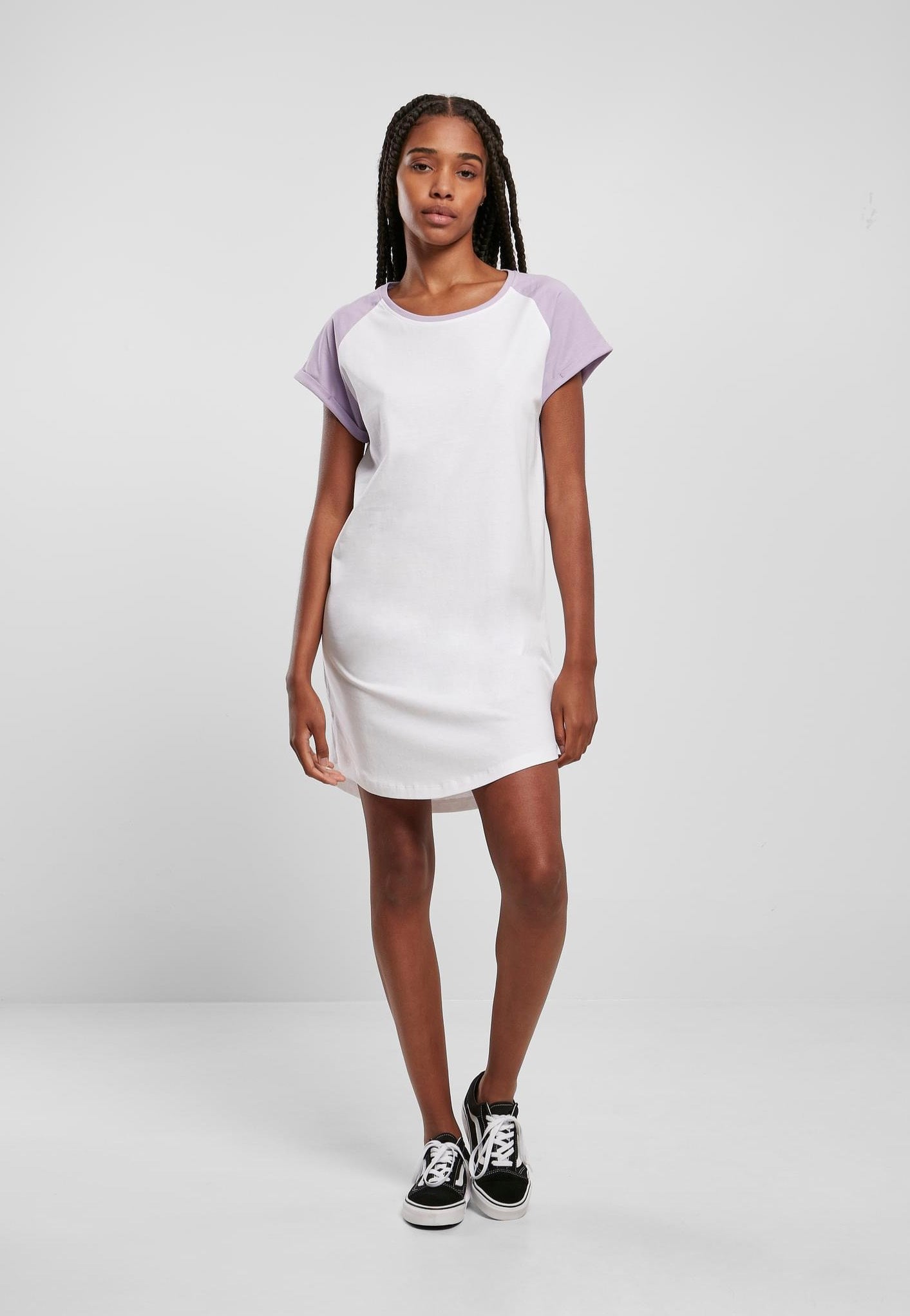 Urban Classics - Ladies Contrast Raglan Tee White/Lilac - Dress | Women-Image