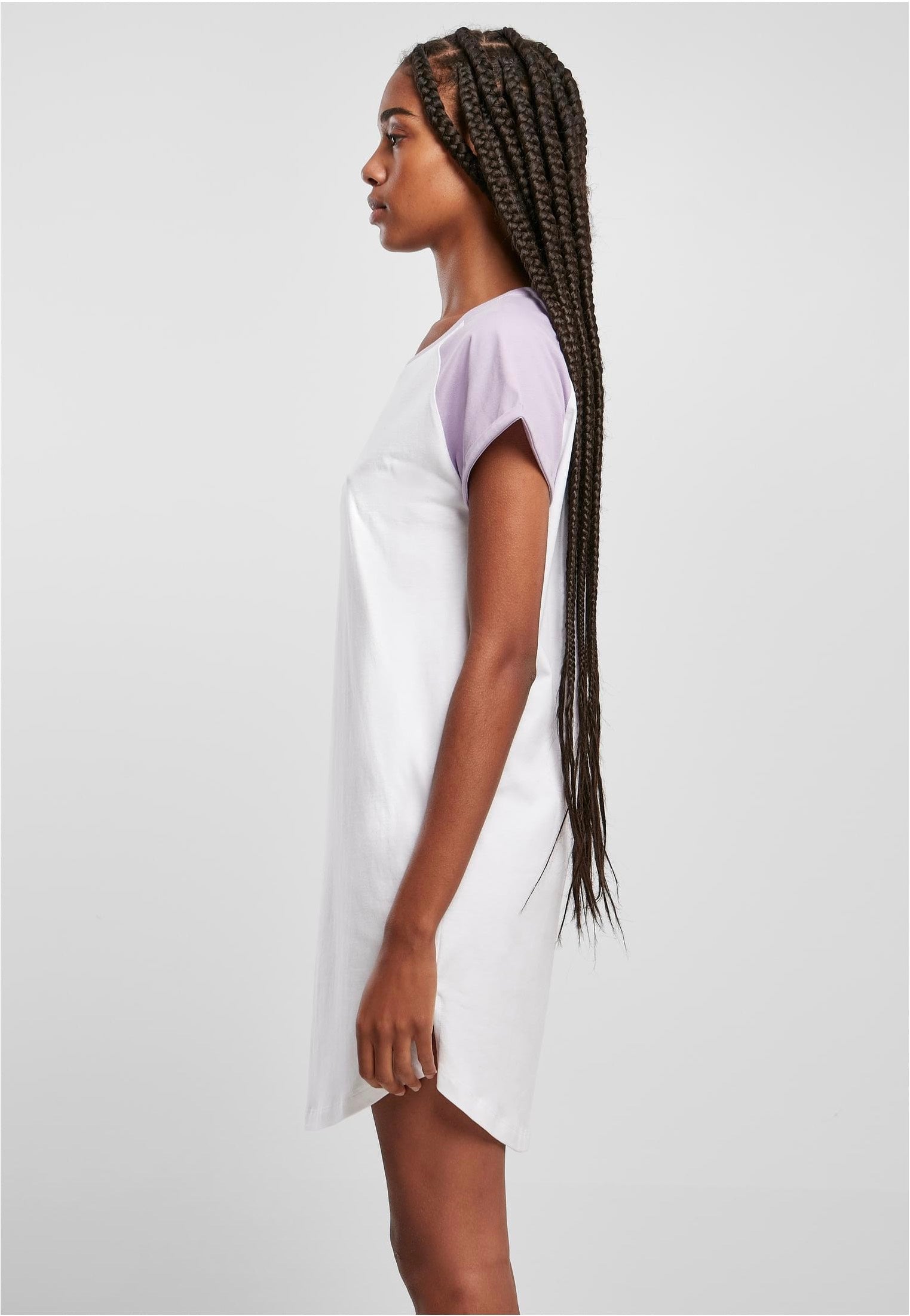 Urban Classics - Ladies Contrast Raglan Tee White/Lilac - Dress | Women-Image