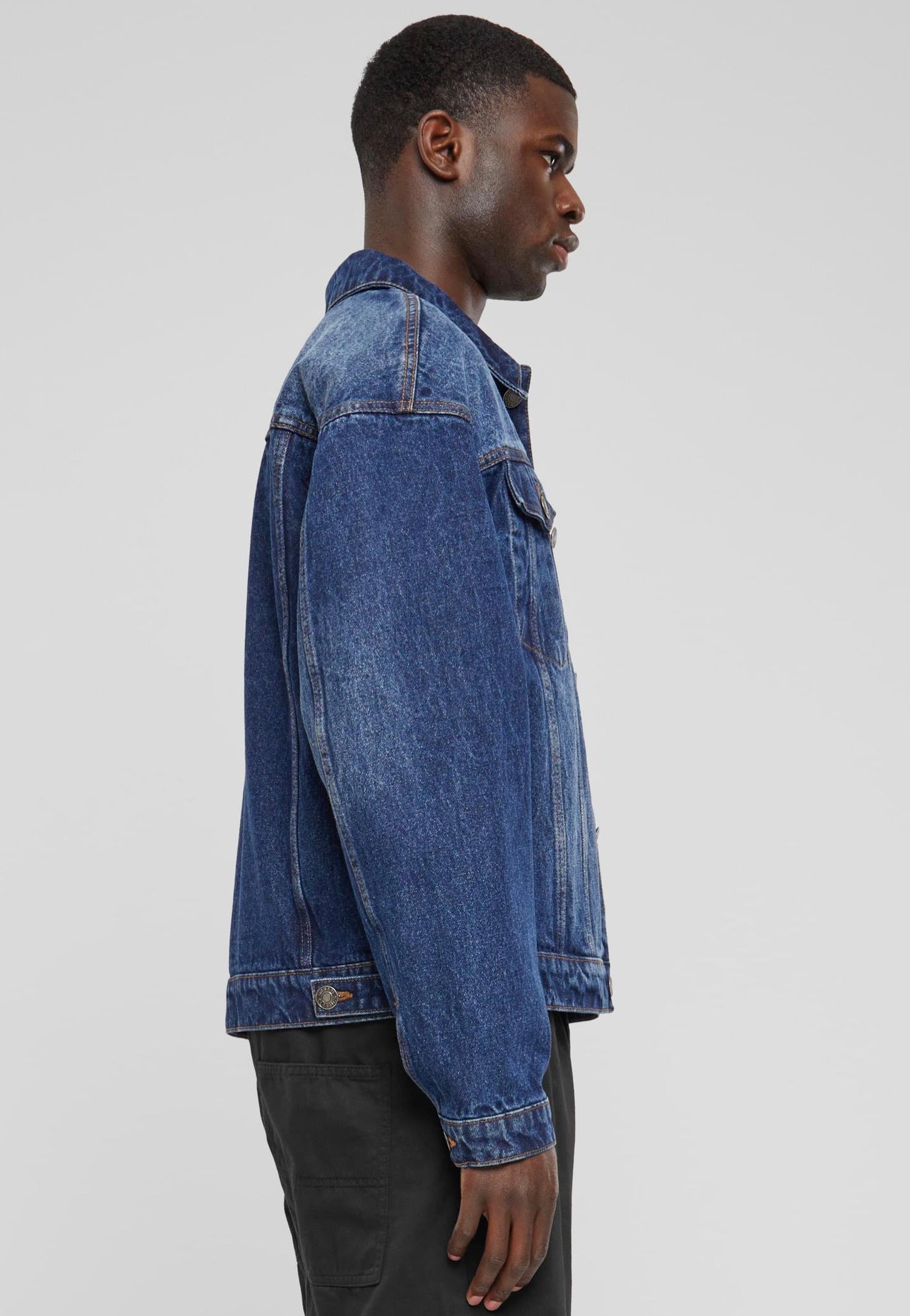 Urban Classics - Heavy Ounce Boxy Denim New Mid Blue Washed - Jeans Jacket | Men-Image