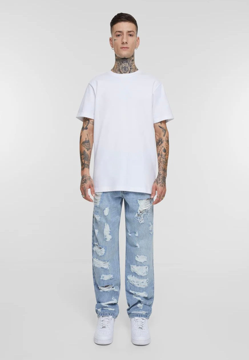 Urban Classics - Heavy Ounce Straight Fit New Light Blue Heavy Destroyed Washed - Jeans | Men-Image