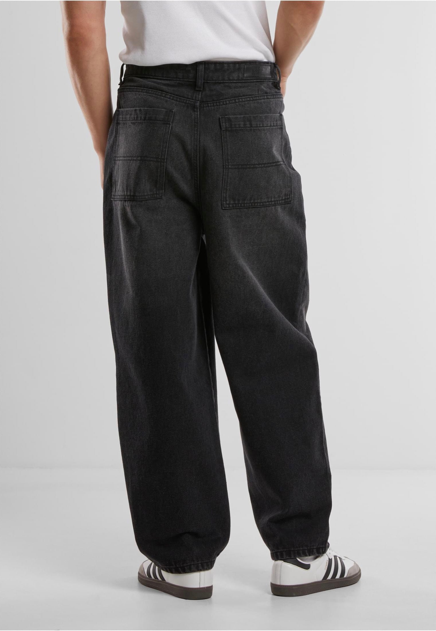 Urban Classics Tapered Heavy Ounce Baggy Black Washed - Jeans