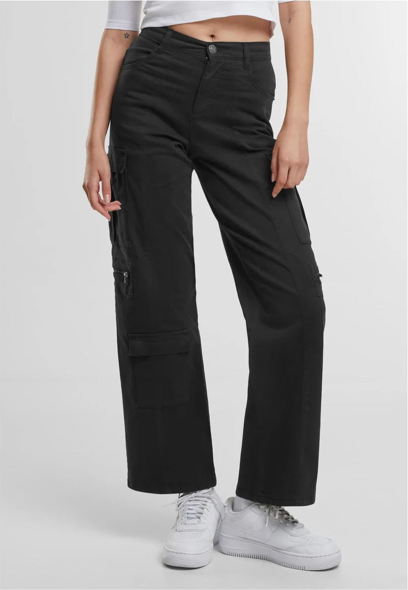Urban Classics - Ladies Loose Utility Stretch Twill Black - Pants | Women-Image