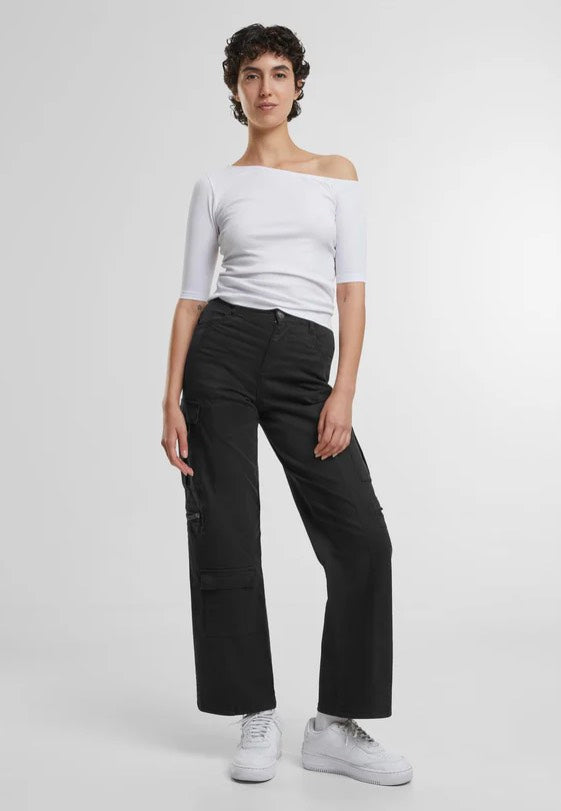 Urban Classics - Ladies Loose Utility Stretch Twill Black - Pants | Women-Image