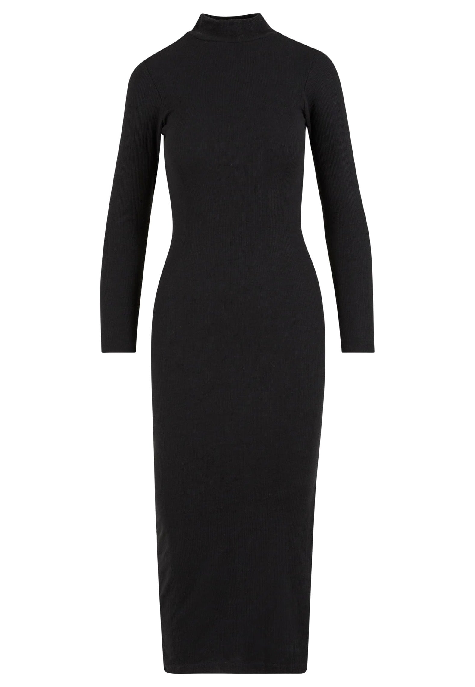 Urban Classics - Ladies Rib Longsleeve Mockneck Black - Dress | Women-Image