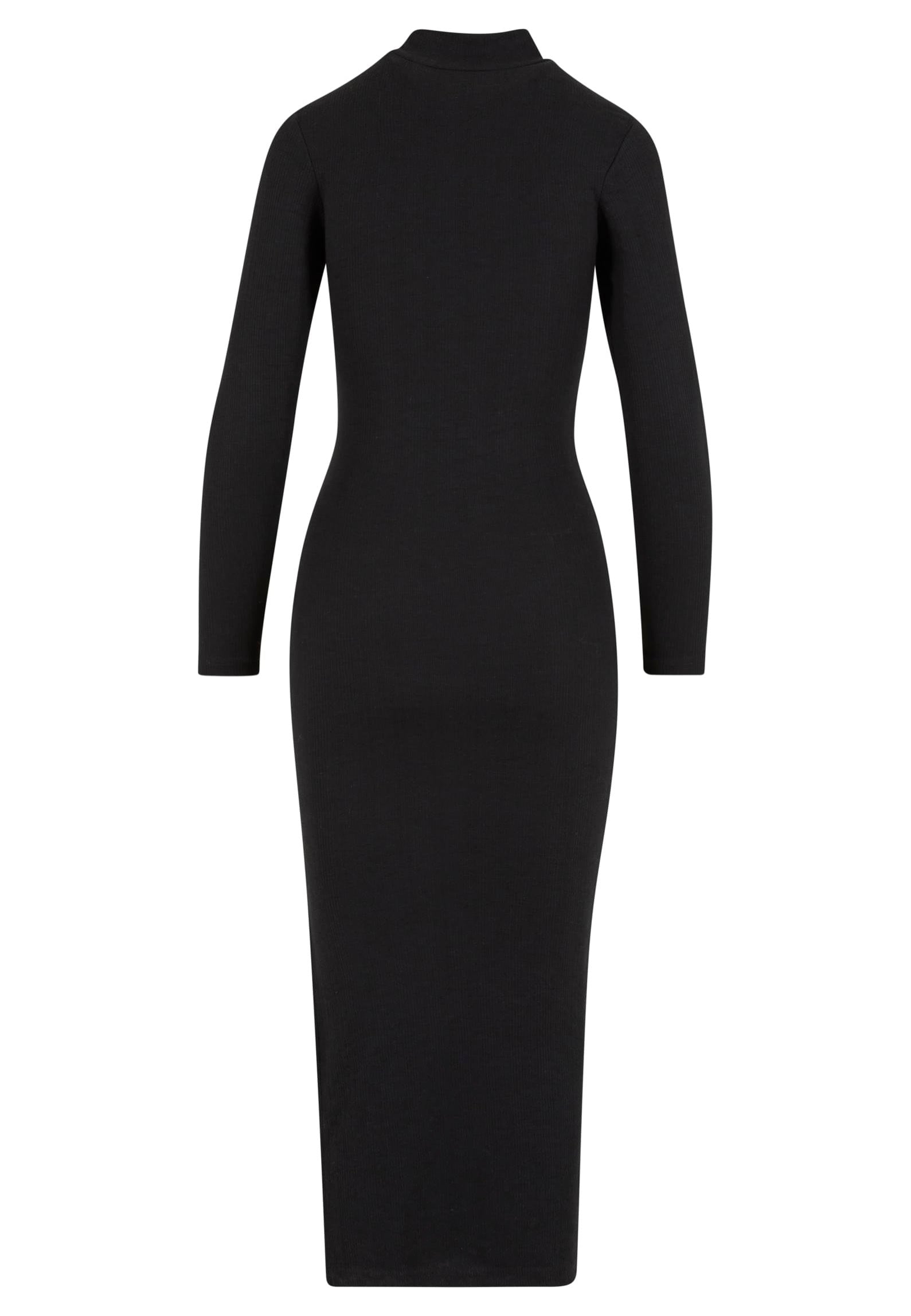 Urban Classics - Ladies Rib Longsleeve Mockneck Black - Dress | Women-Image