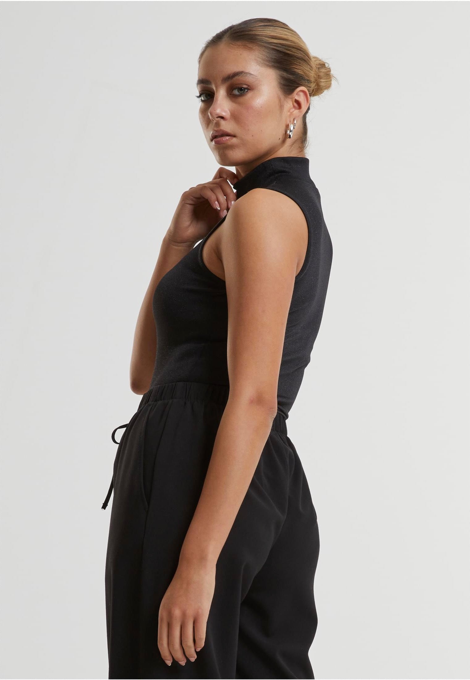 Urban Classics - Ladies Glitter High Neck Black - Body | Women-Image