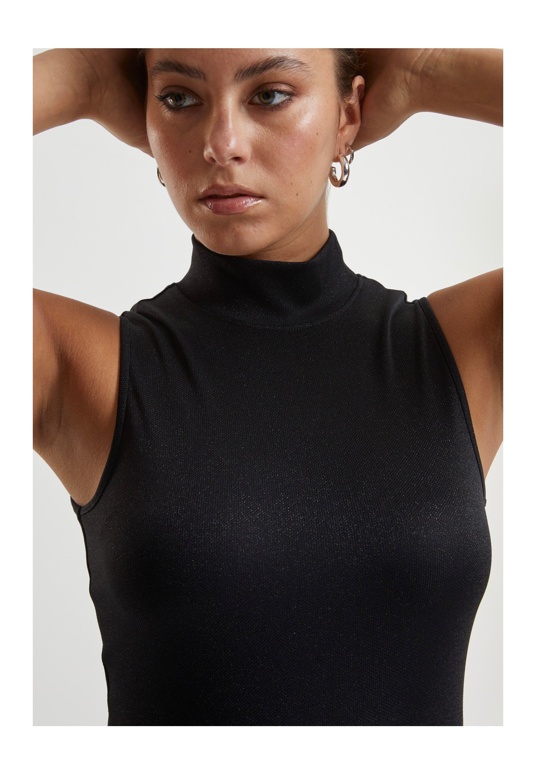 Urban Classics - Ladies Glitter High Neck Black - Body | Women-Image
