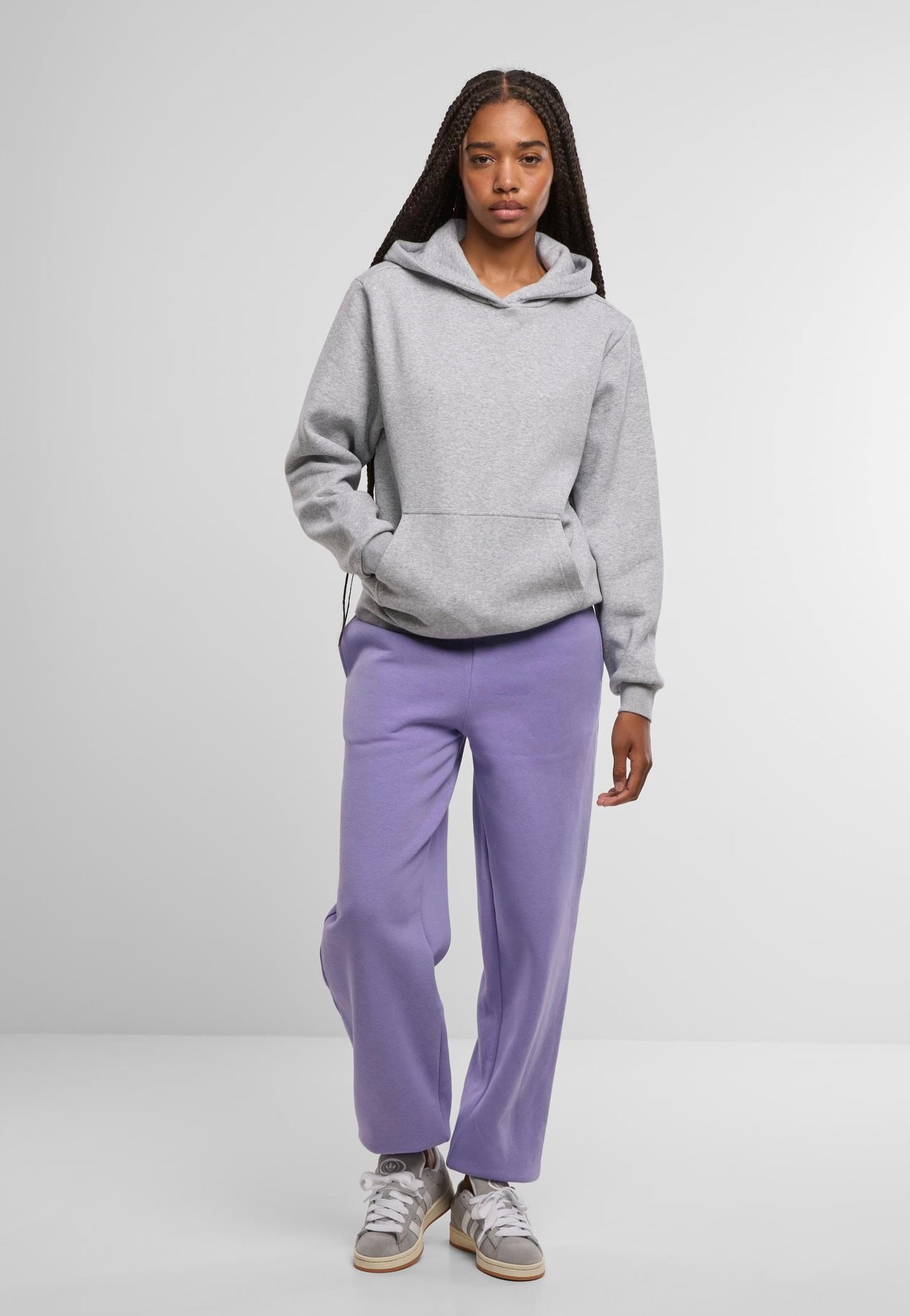 Urban Classics - Ladies Fluffy Heathergrey - Hoodie | Women-Image