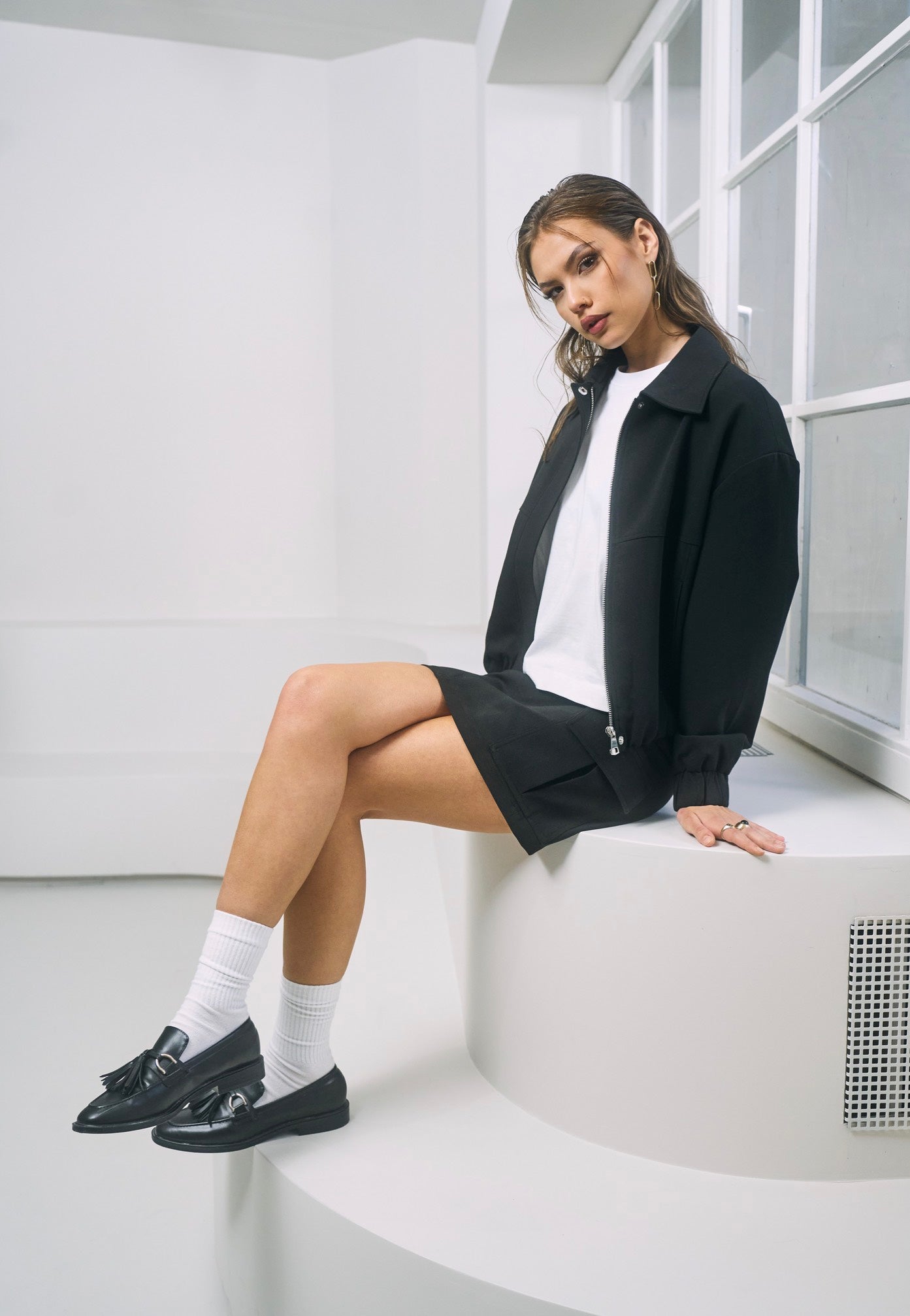 Urban Classics - Ladies Short Patched Pocket Black - Skirt | Women-Image