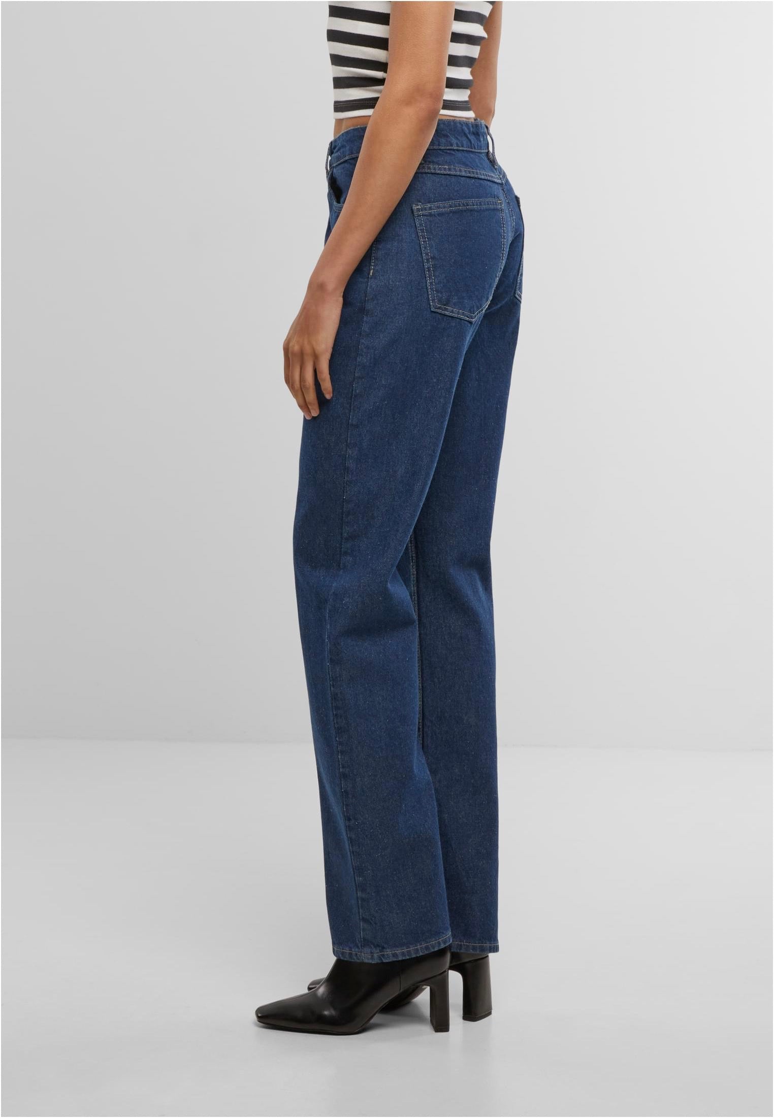 Urban Classics - Ladies Straight Fit Denim Mid Deep Blue Washed - Jeans | Women-Image