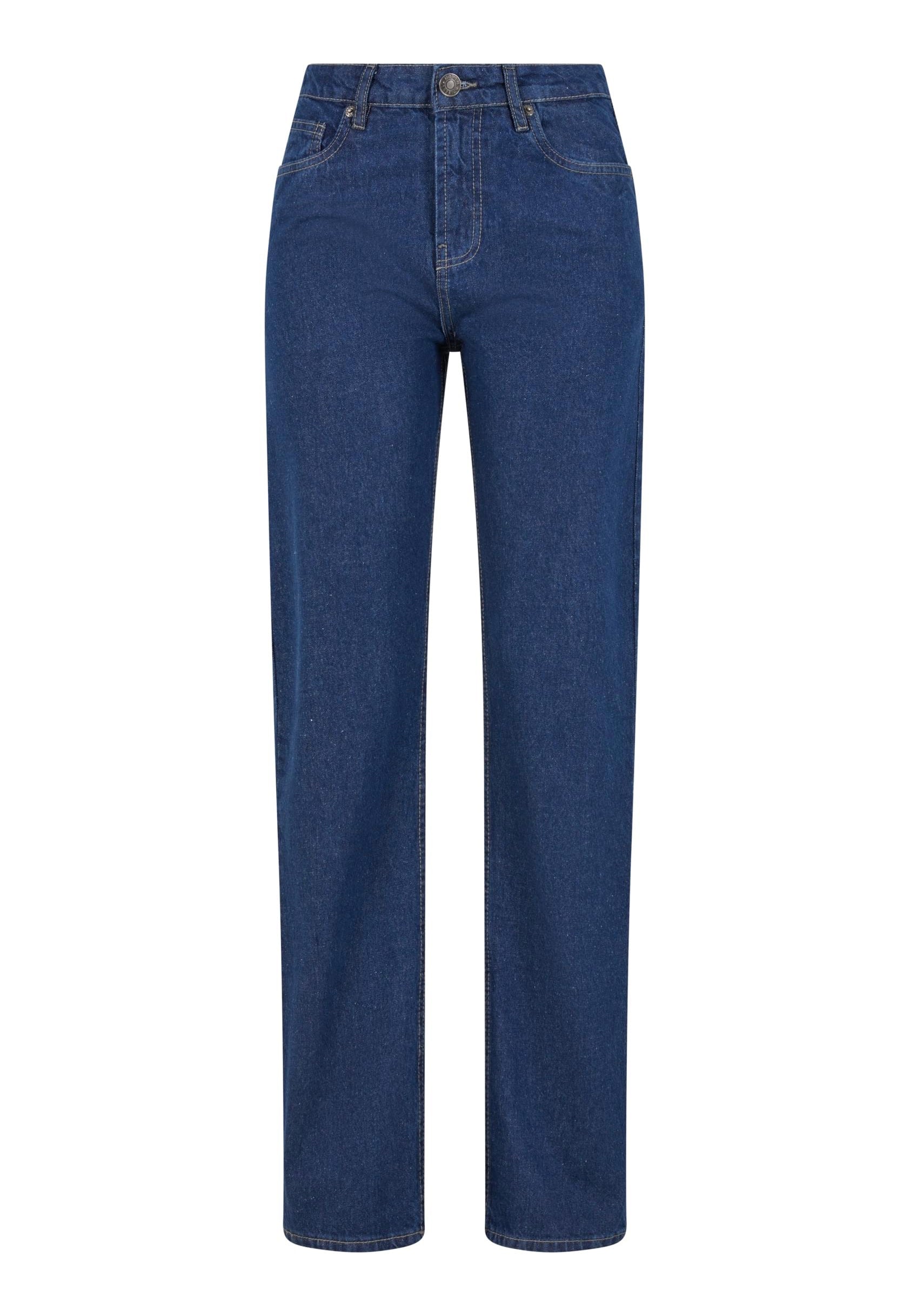 Urban Classics - Ladies Straight Fit Denim Mid Deep Blue Washed - Jeans | Women-Image