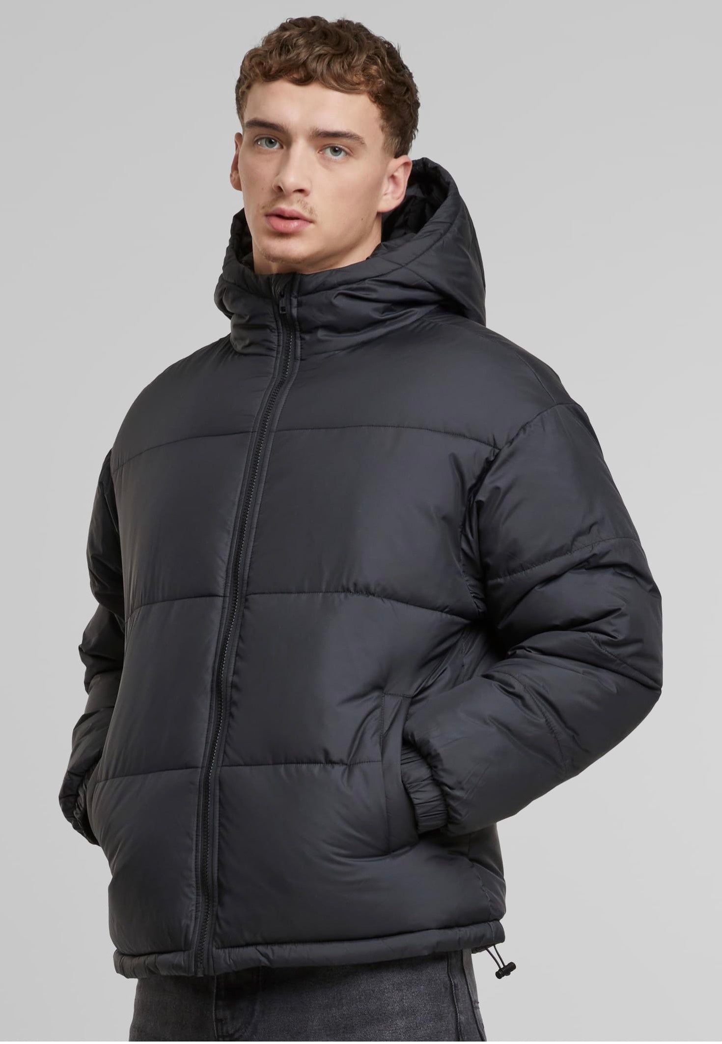 Urban Classics - Basic Puffer With Hood Black - Jacket | Men-Image