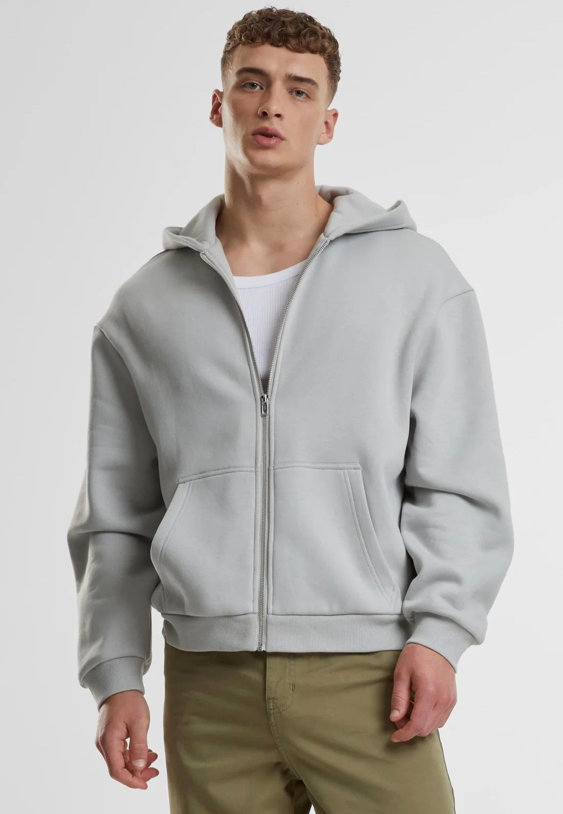 Urban Classics - Fluffy Zip Lightasphalt - Zipper | Men-Image