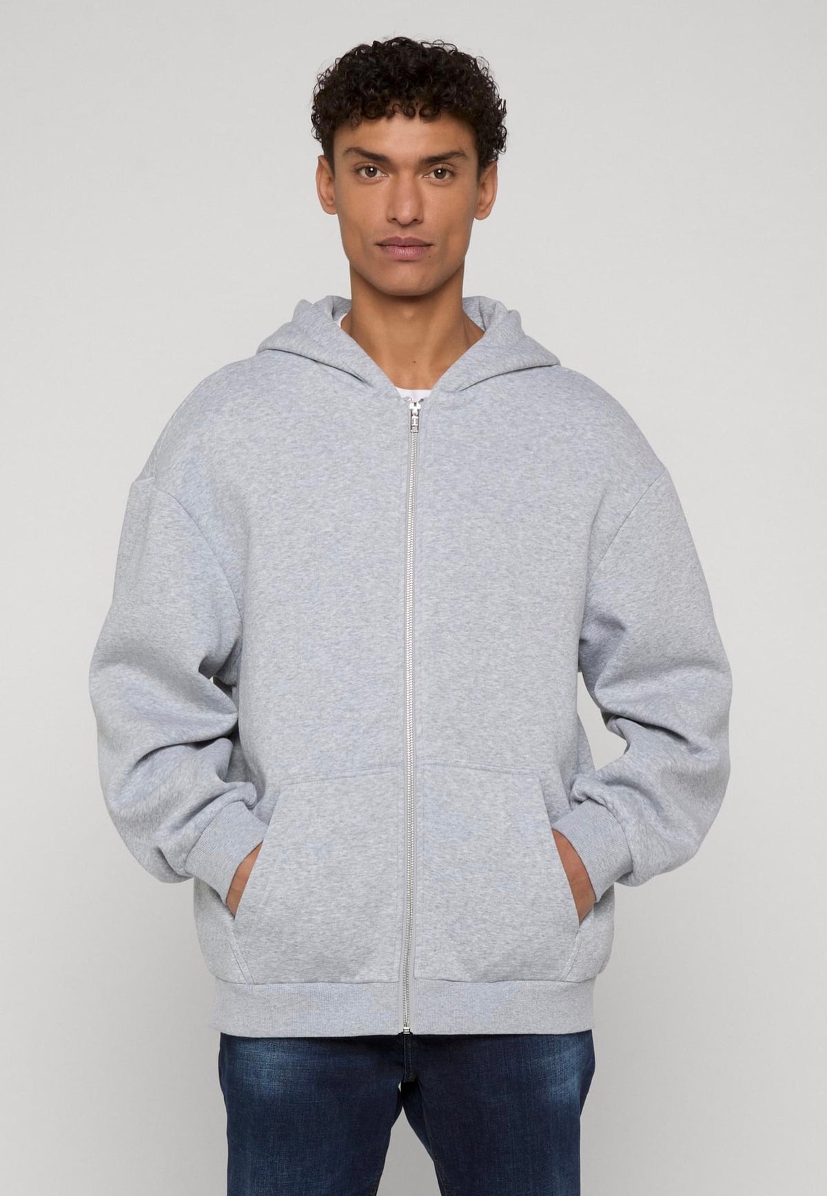 Urban Classics Fluffy Heathergrey Chaqueta con cremallera | Men-Image