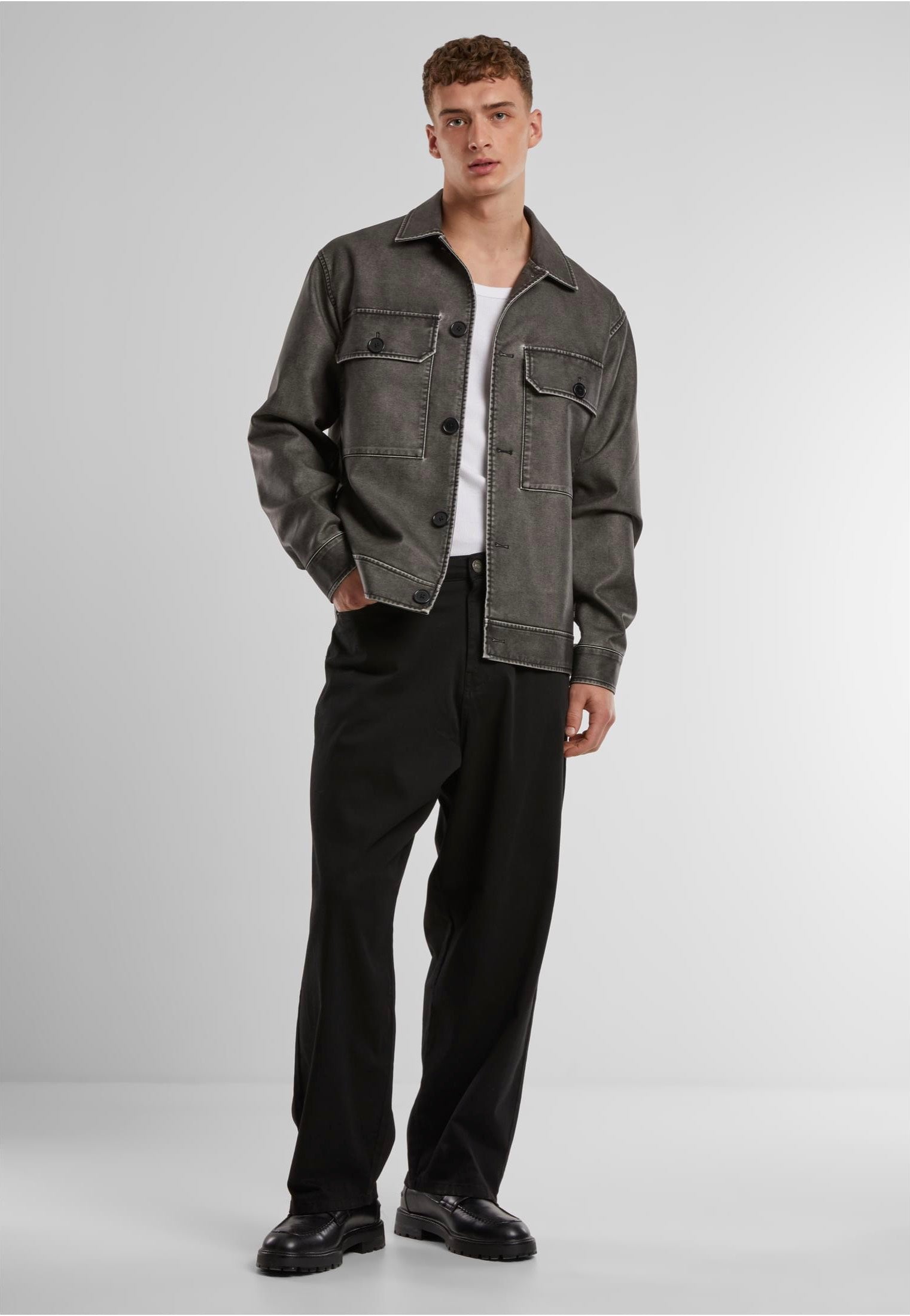 Urban Classics - Tapered Twill Baggy Black - Pants | Men-Image