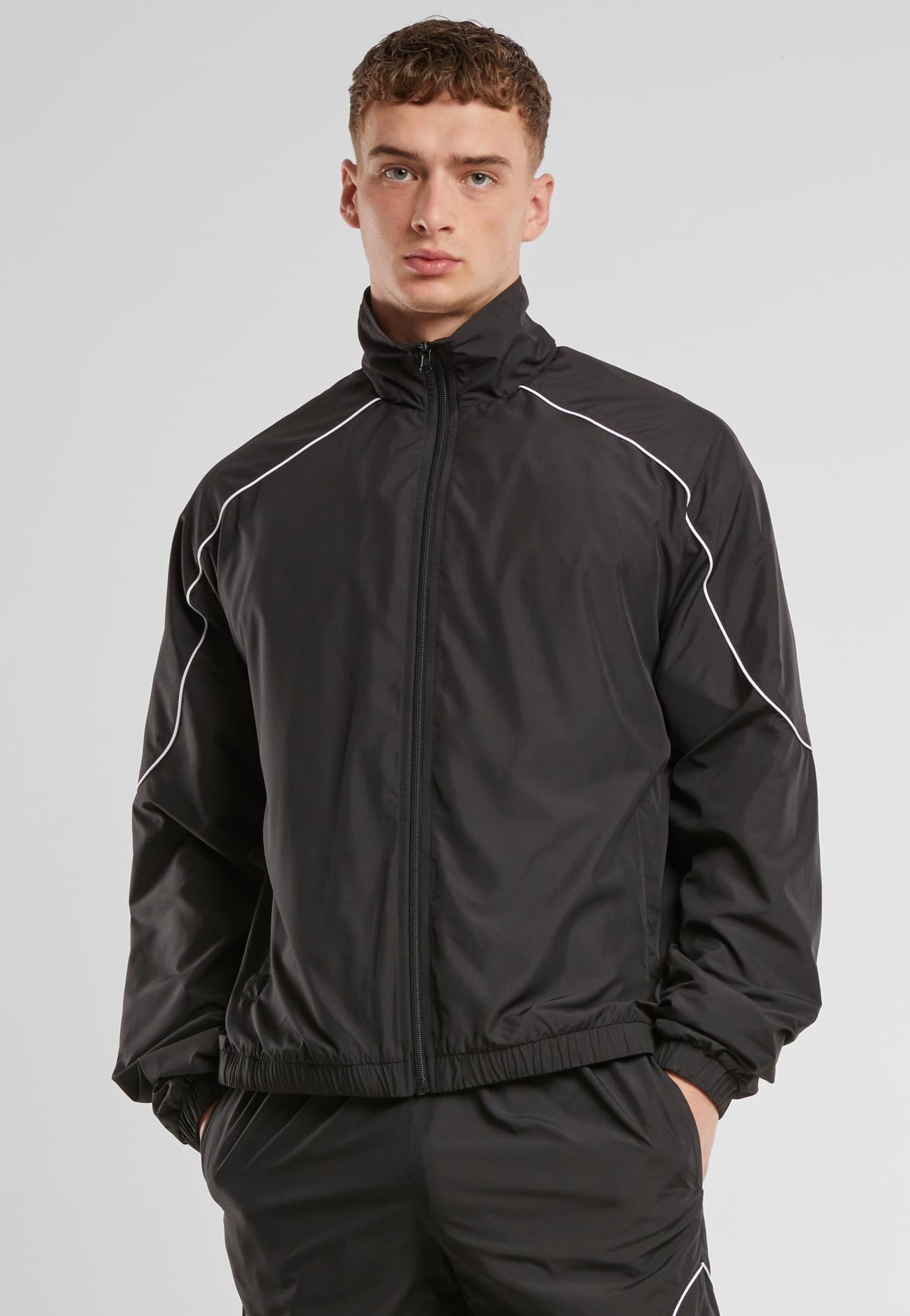Urban Classics - Piped Panel Black - Track Jacket | Men-Image