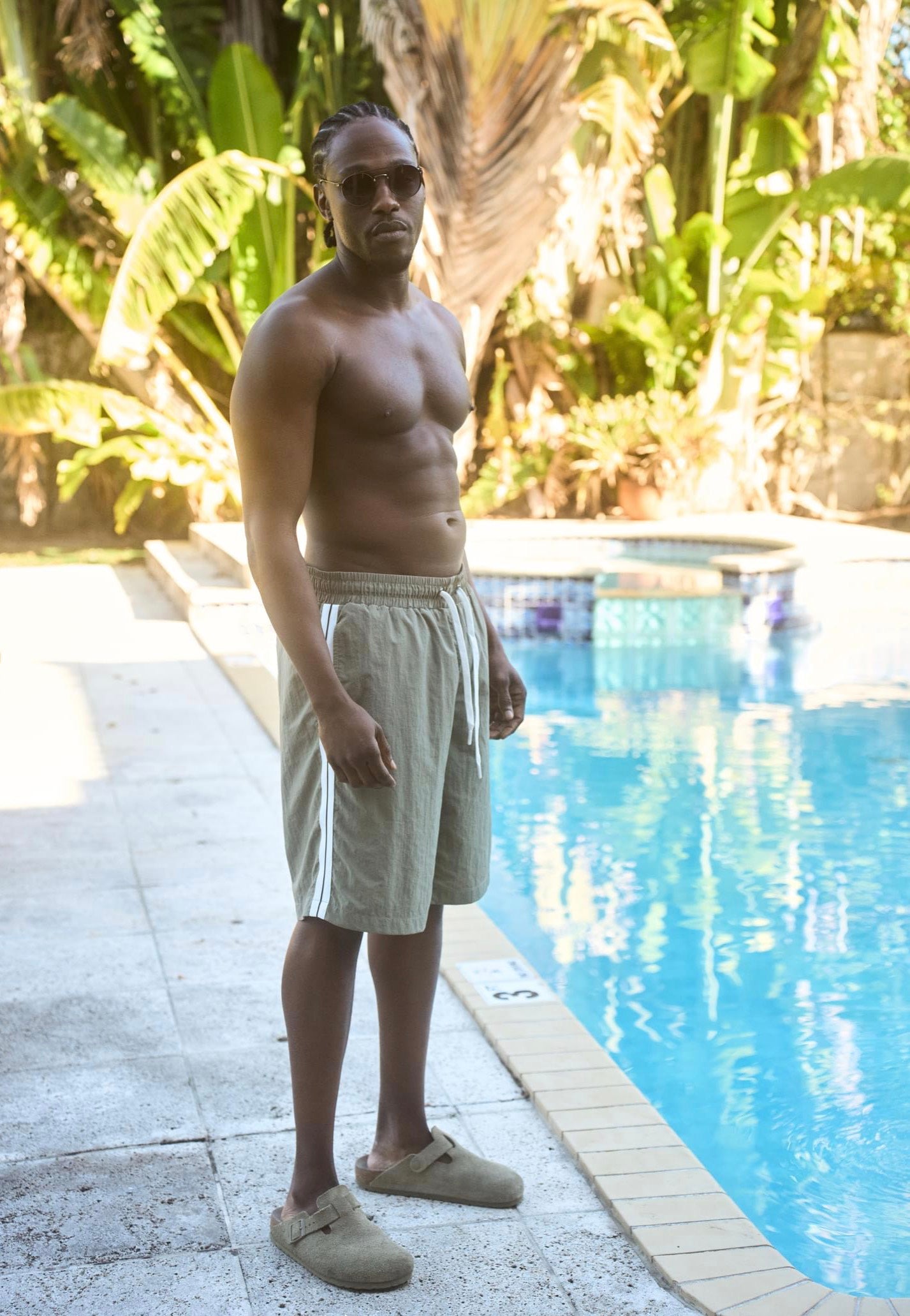 Urban Classics - Patched Stripe Paleolive - Board Shorts | Men-Image