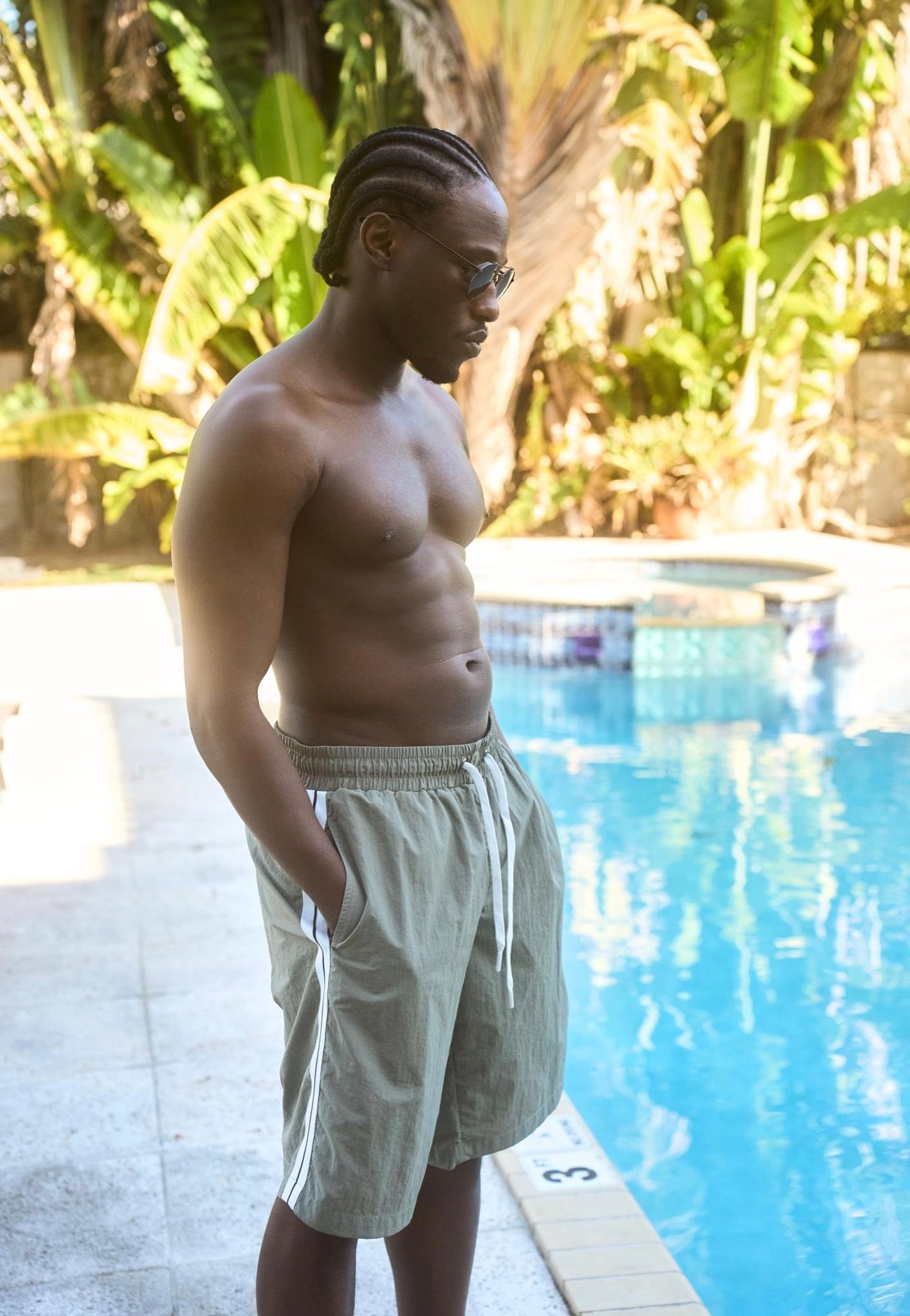 Urban Classics - Patched Stripe Paleolive - Board Shorts | Men-Image