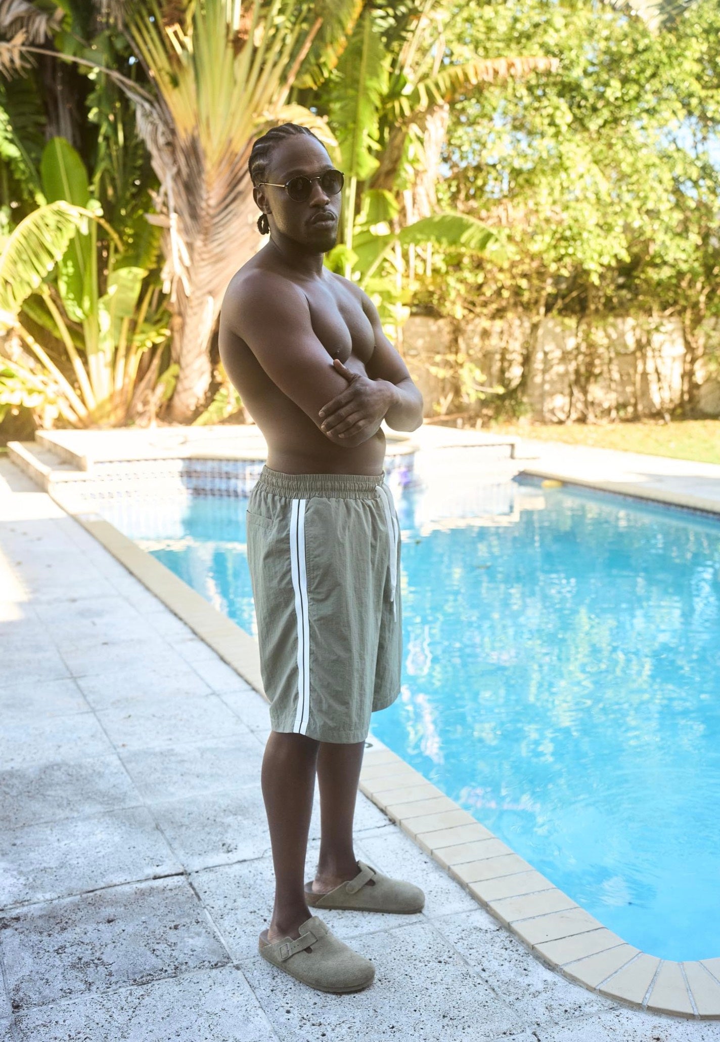 Urban Classics - Patched Stripe Paleolive - Board Shorts | Men-Image