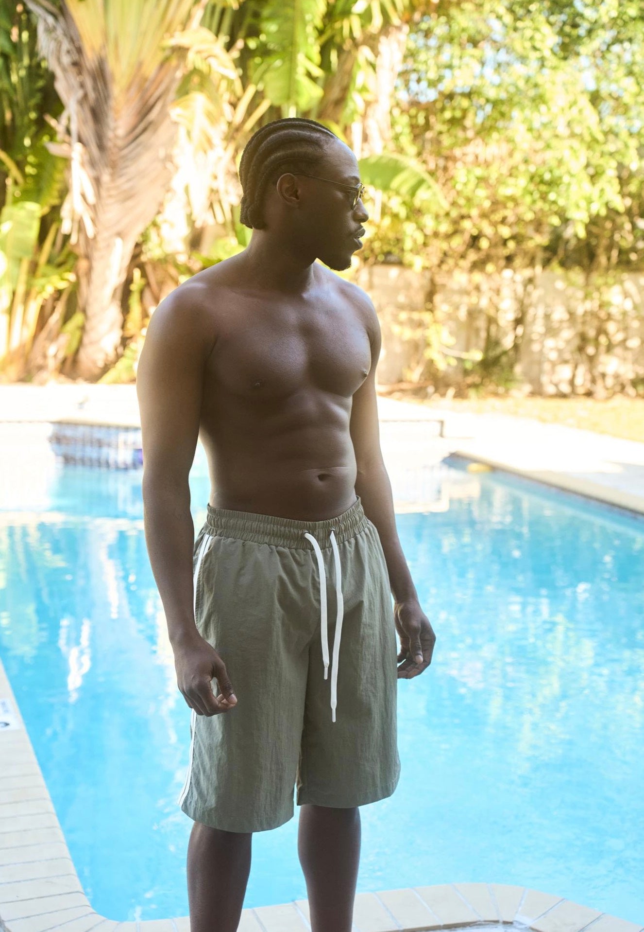 Urban Classics - Patched Stripe Paleolive - Board Shorts | Men-Image