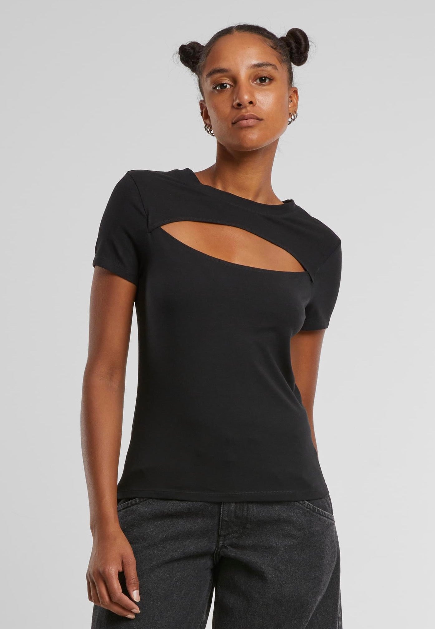 Urban Classics - Ladies Short Cut Out Black - T-Shirt | Women-Image