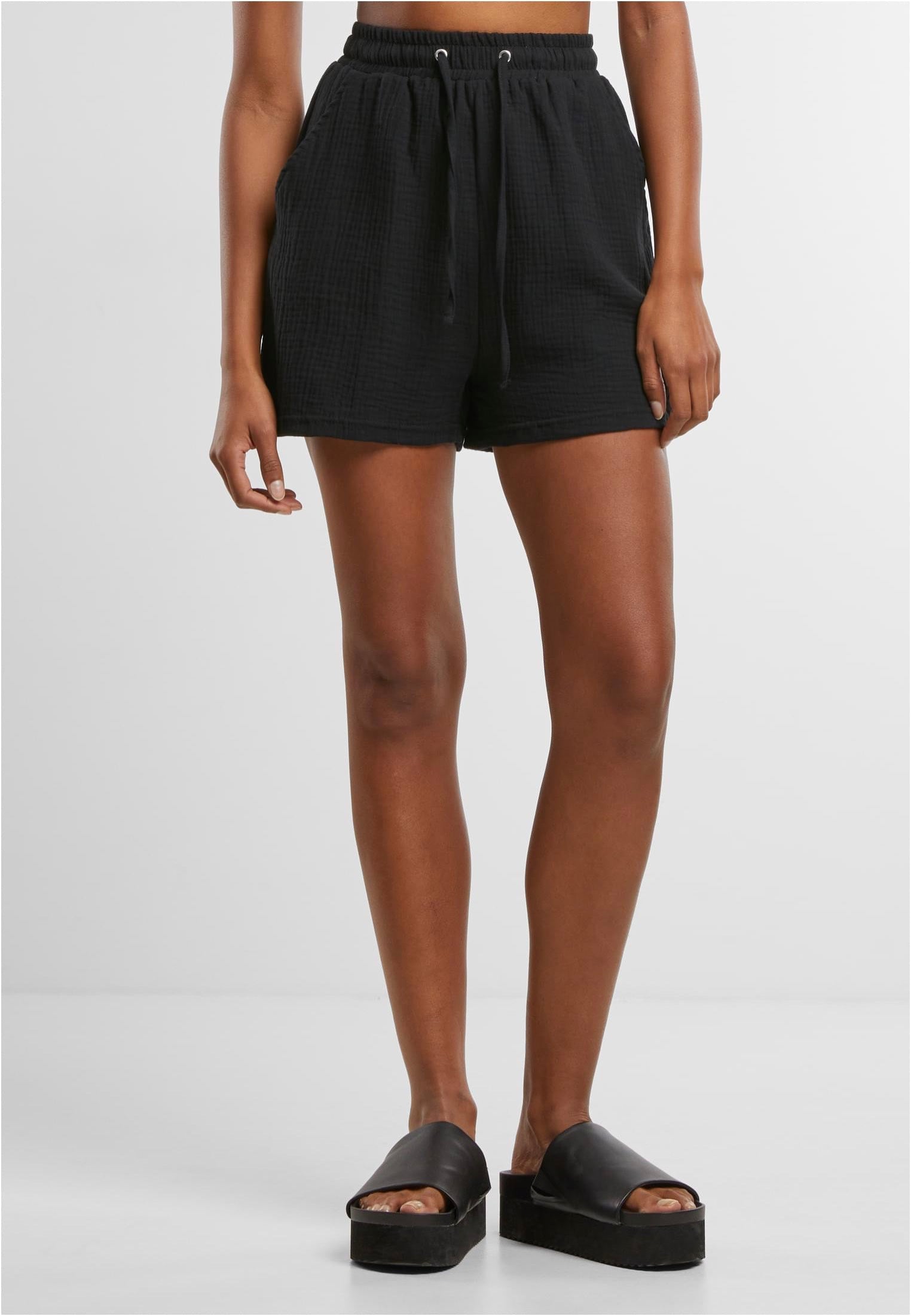 Urban Classics - Ladies Musselin Black - Shorts | Women-Image