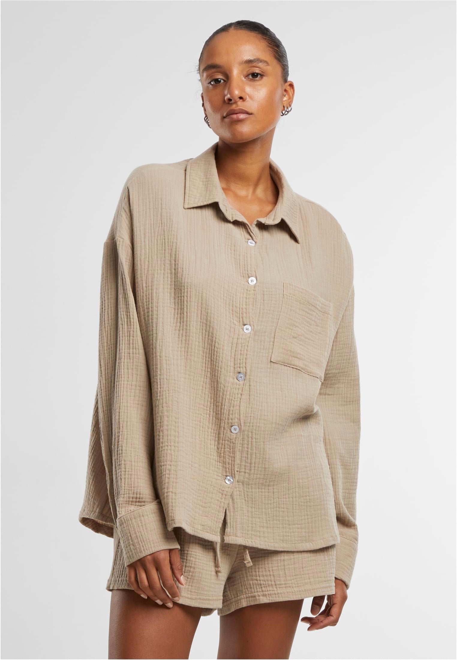 Urban Classics - Ladies Oversized Musselin Chalkdust - Blouse | Women-Image