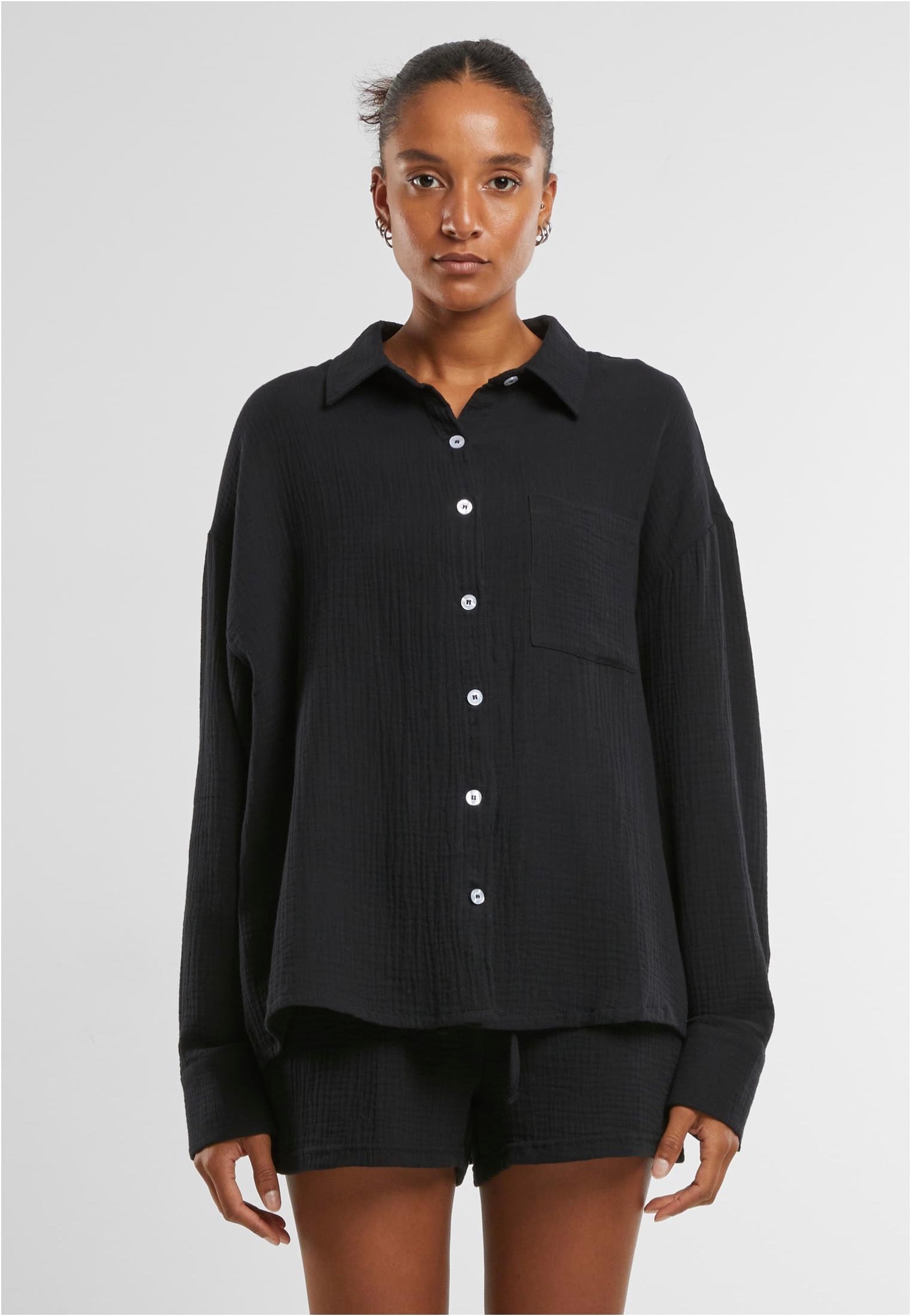 Urban Classics - Ladies Oversized Musselin Black - Blouse | Women-Image