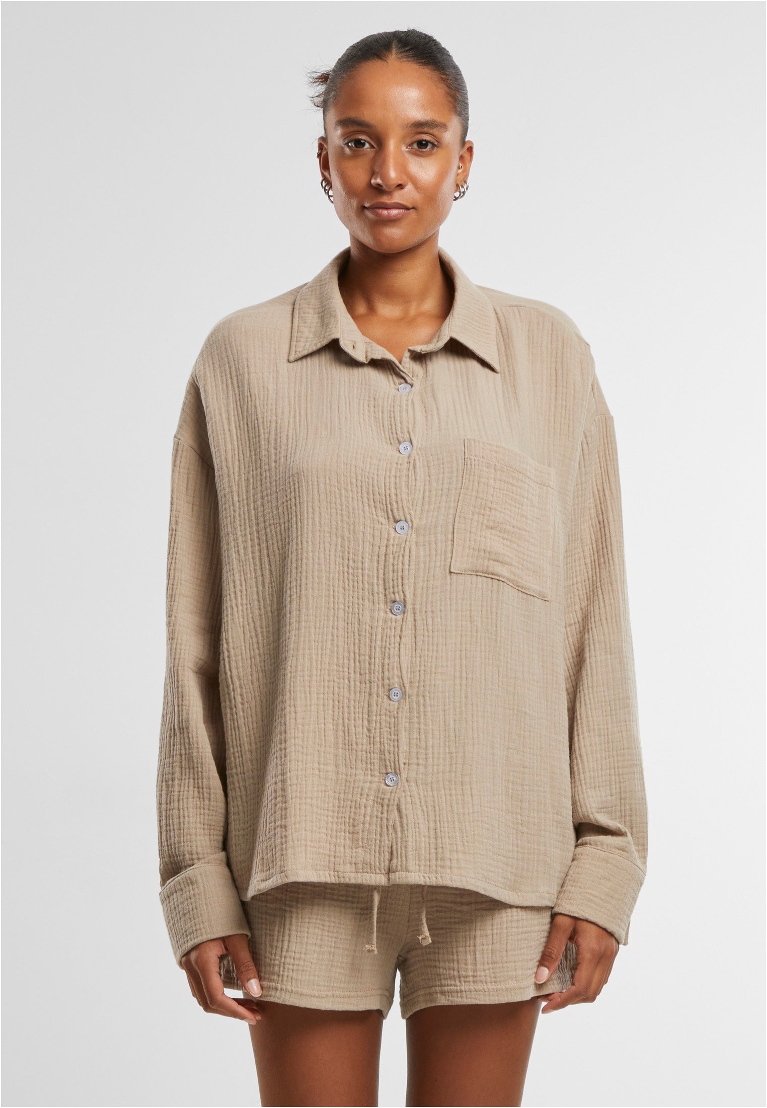 Urban Classics - Ladies Oversized Musselin Chalkdust - Blouse | Women-Image