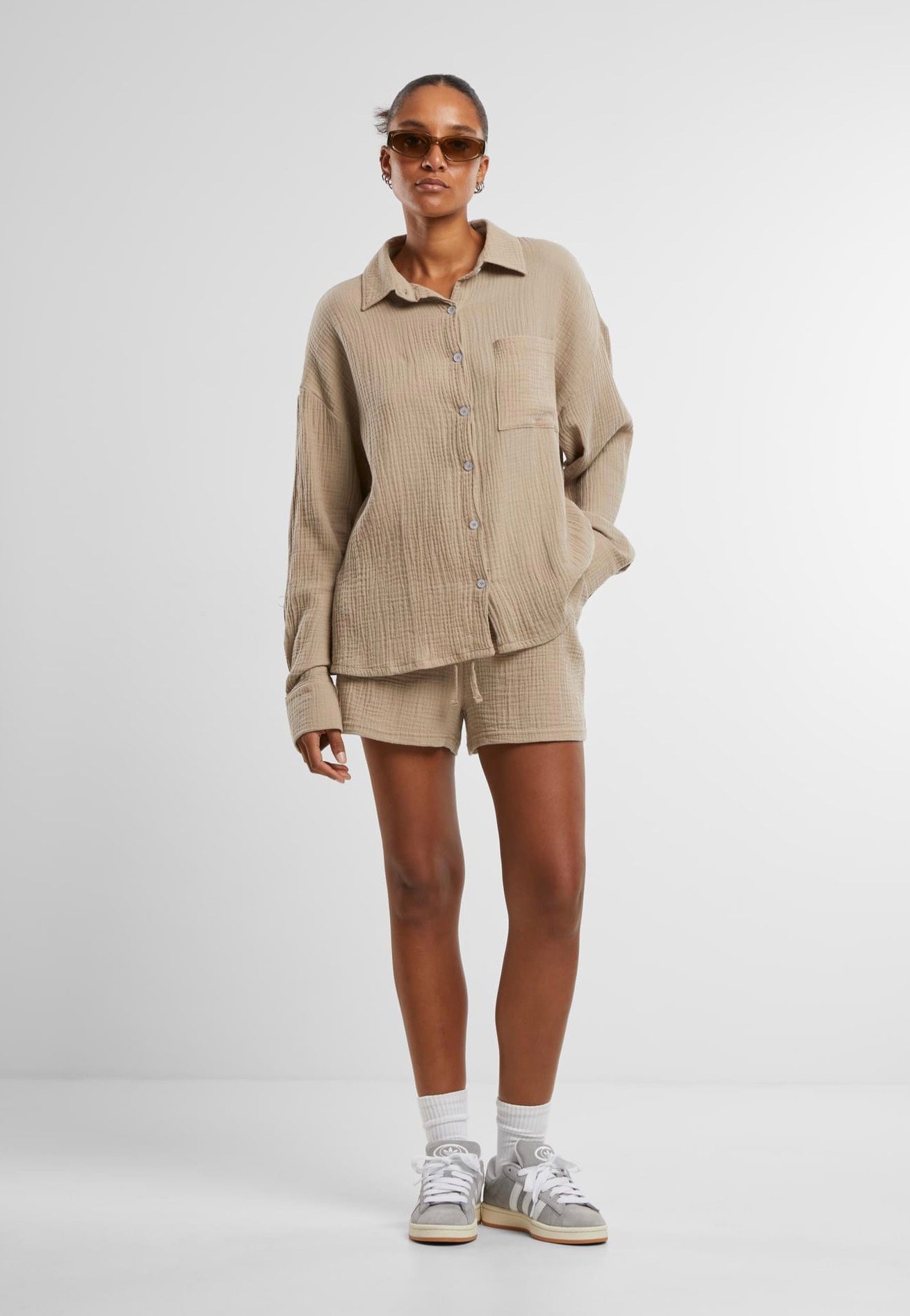 Urban Classics - Ladies Oversized Musselin Chalkdust - Blouse | Women-Image