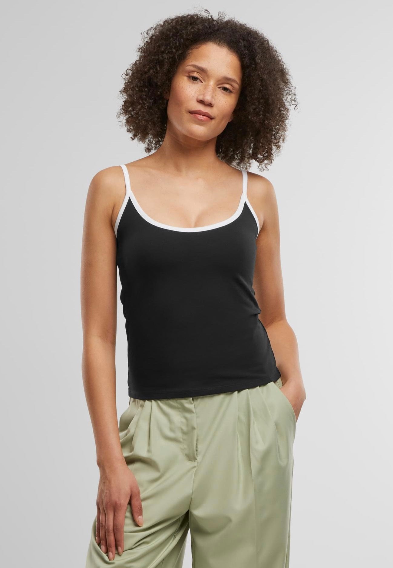 Urban Classics - Ladies Contrast Basic 2-Pack Black/White + White/Black - Top | Women-Image