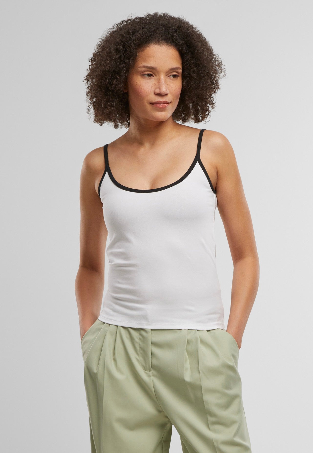 Urban Classics - Ladies Contrast Basic 2-Pack Black/White + White/Black - Top | Women-Image