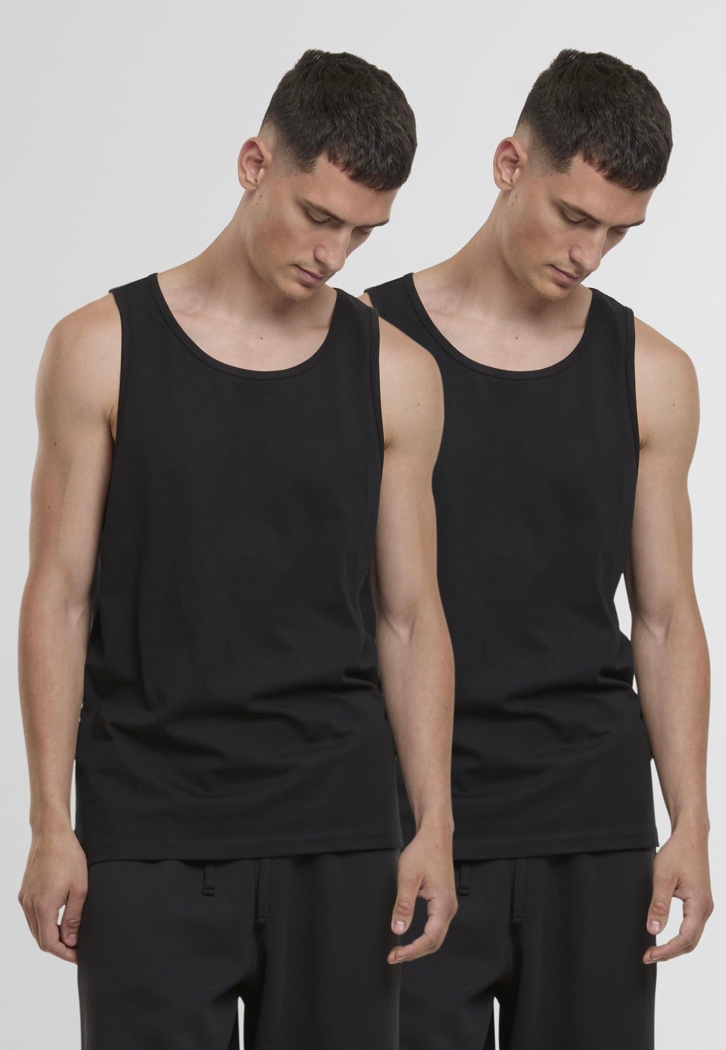 Urban Classics - Jersey Loose 2-Pack Black/Black - Tank | Men-Image