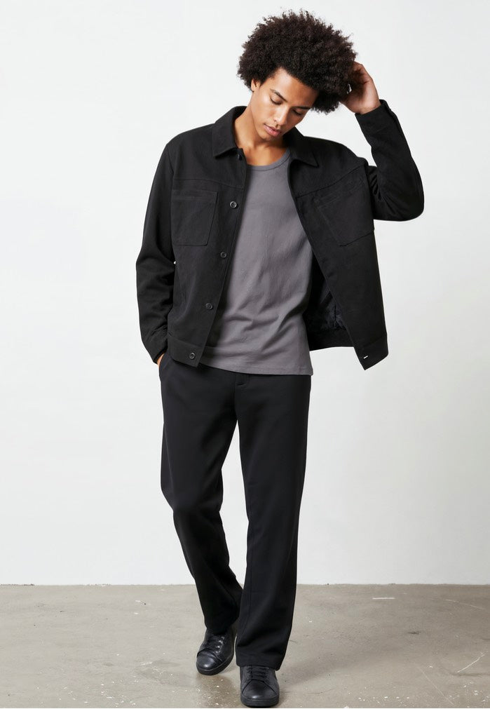 Urban Classics Vintage Heavy Black Trackpants | Men-Image