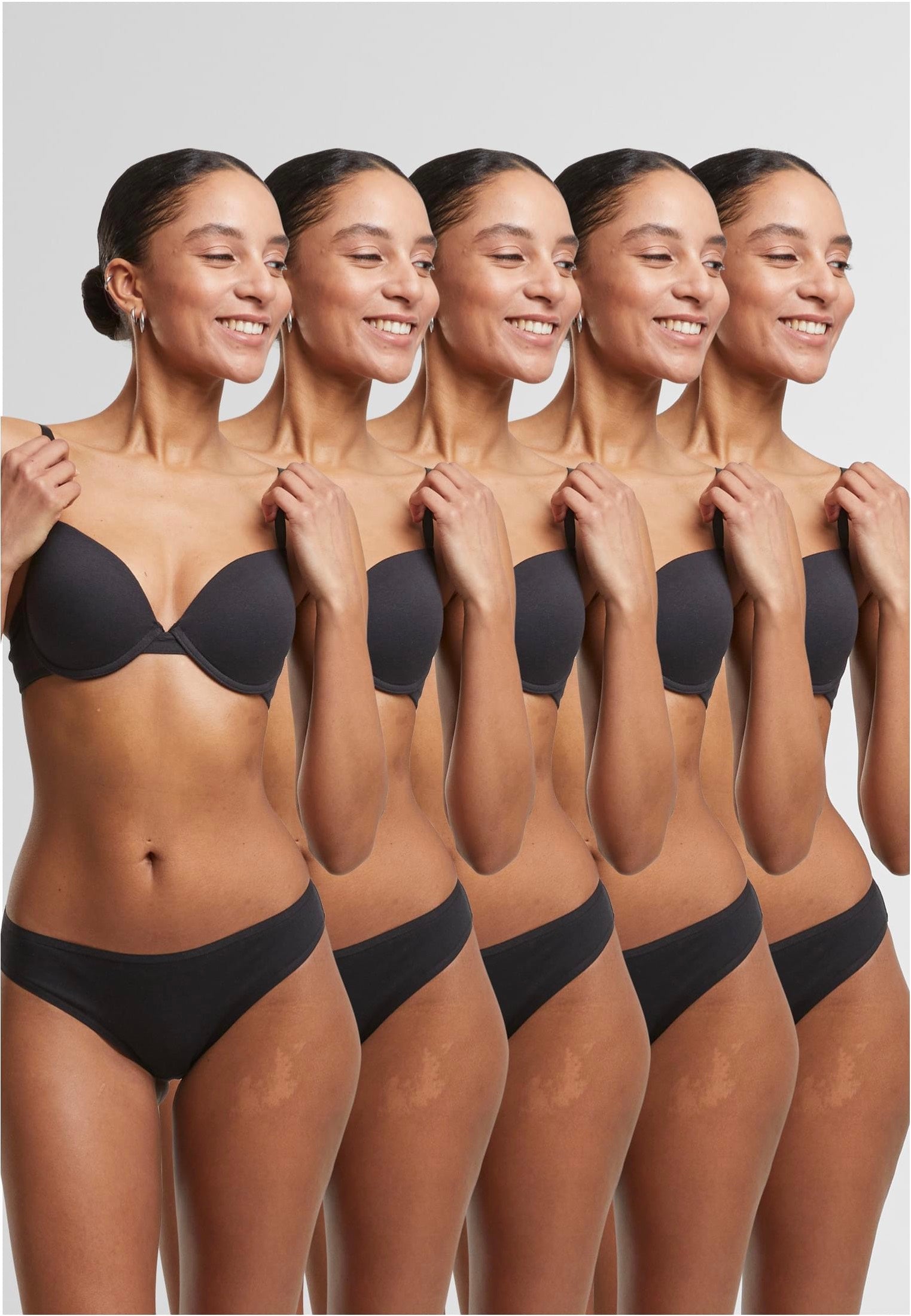 Urban Classics - Ladies Basic Cotton Slip Pack Of 5 Black - Panties | Women-Image