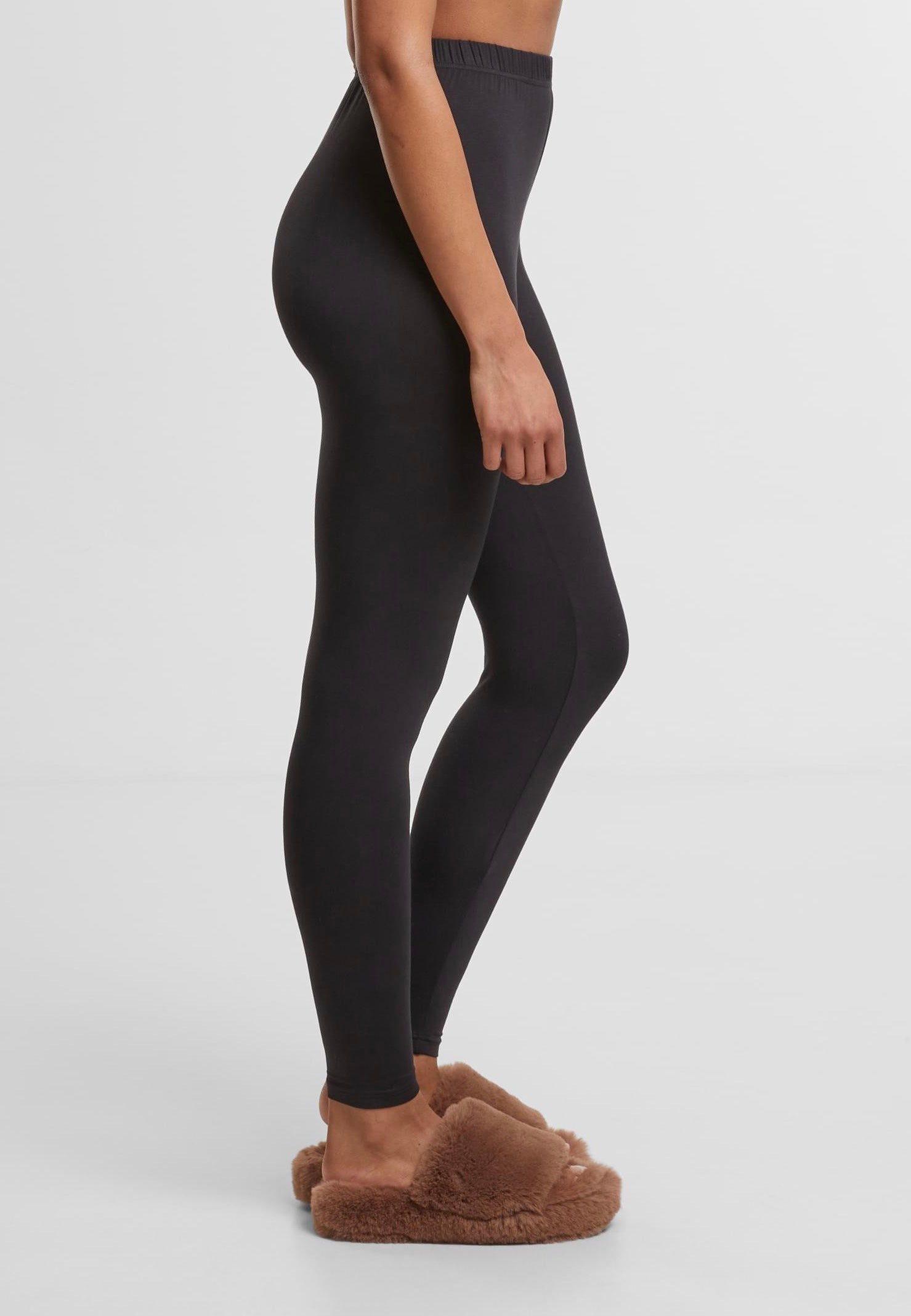 Urban Classics - Ladies Bamboo Pack Of 2 Black+Black - Leggings | Women-Image